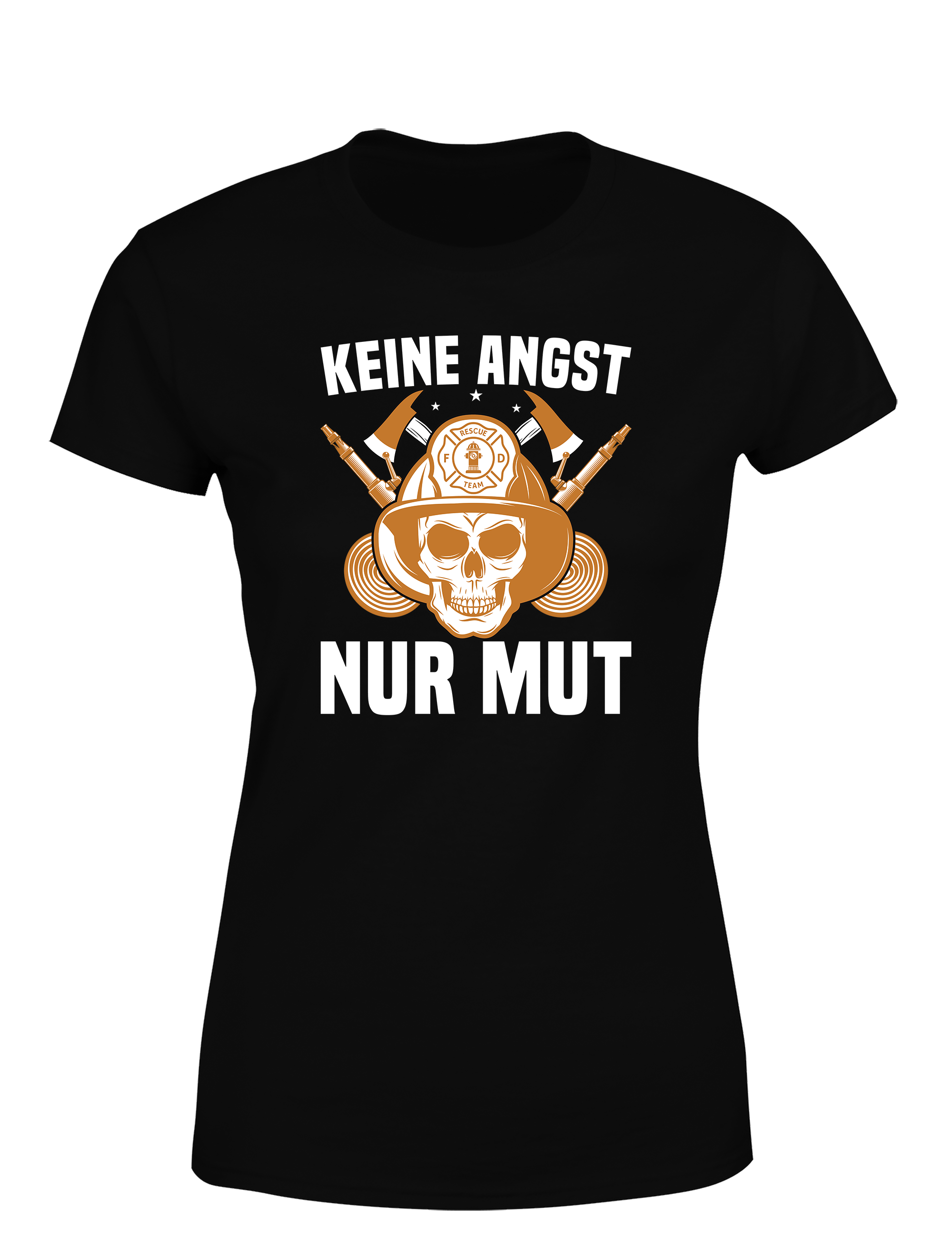 Damen T-Shirt Keine Angst Nur Mut | Starkes Feuerwehr Shirt mit Statement
