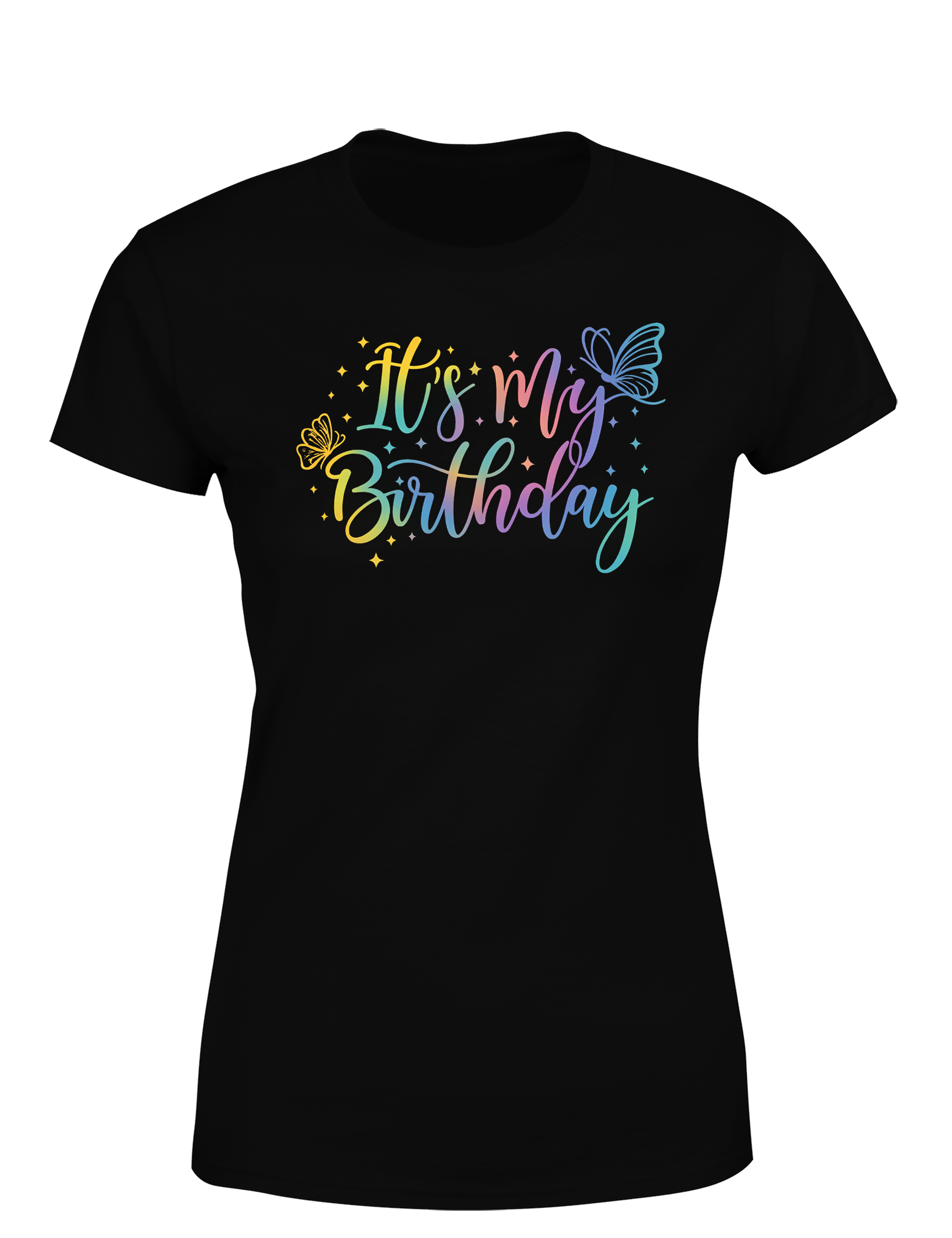 Damen T-Shirt „It’s My Birthday“ | Buntes Geburtstag Shirt mit Schmetterling Motiv