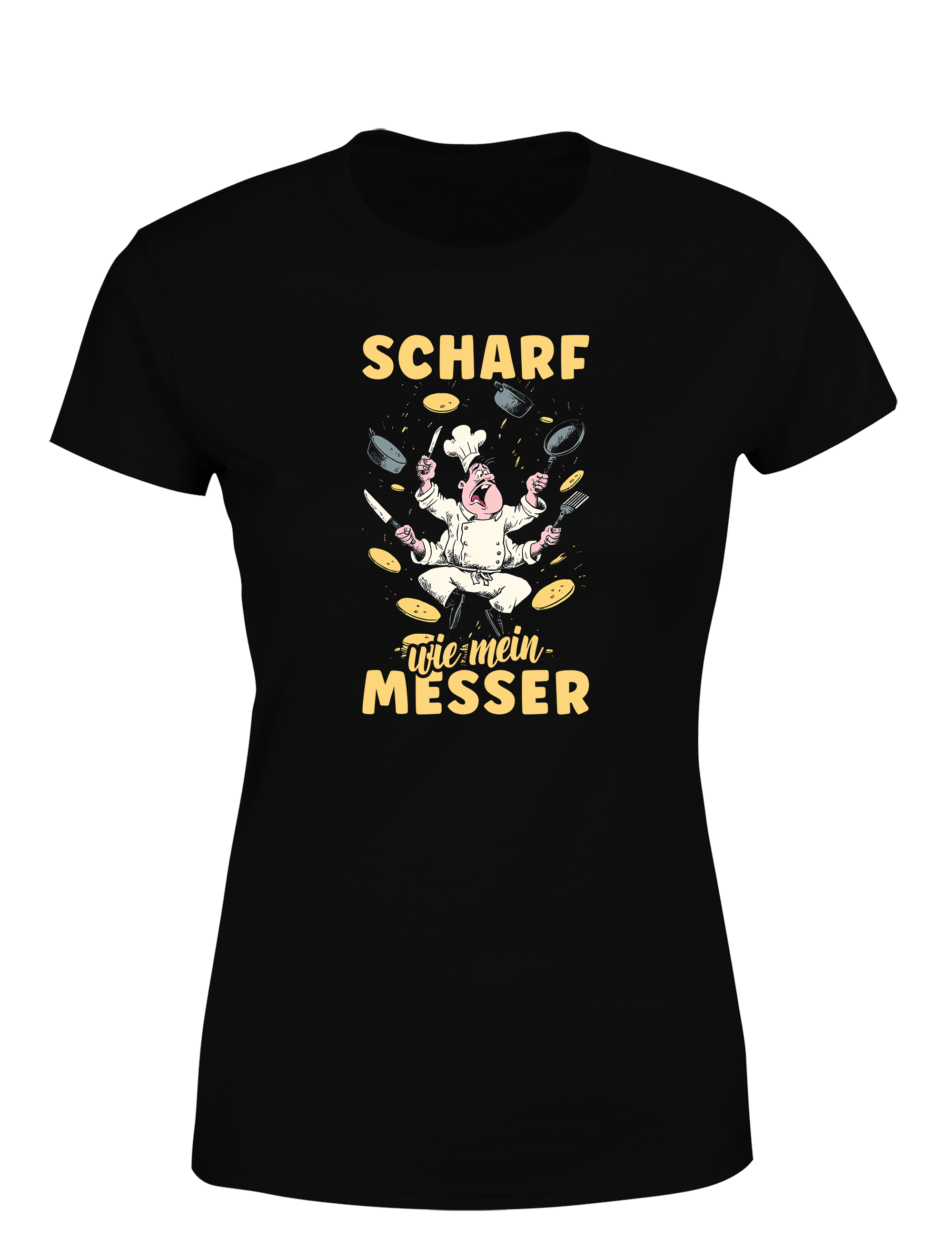 Damen T-Shirt „Scharf wie mein Messer“ | Cooles Koch Shirt für Frauen mit Küchenpower