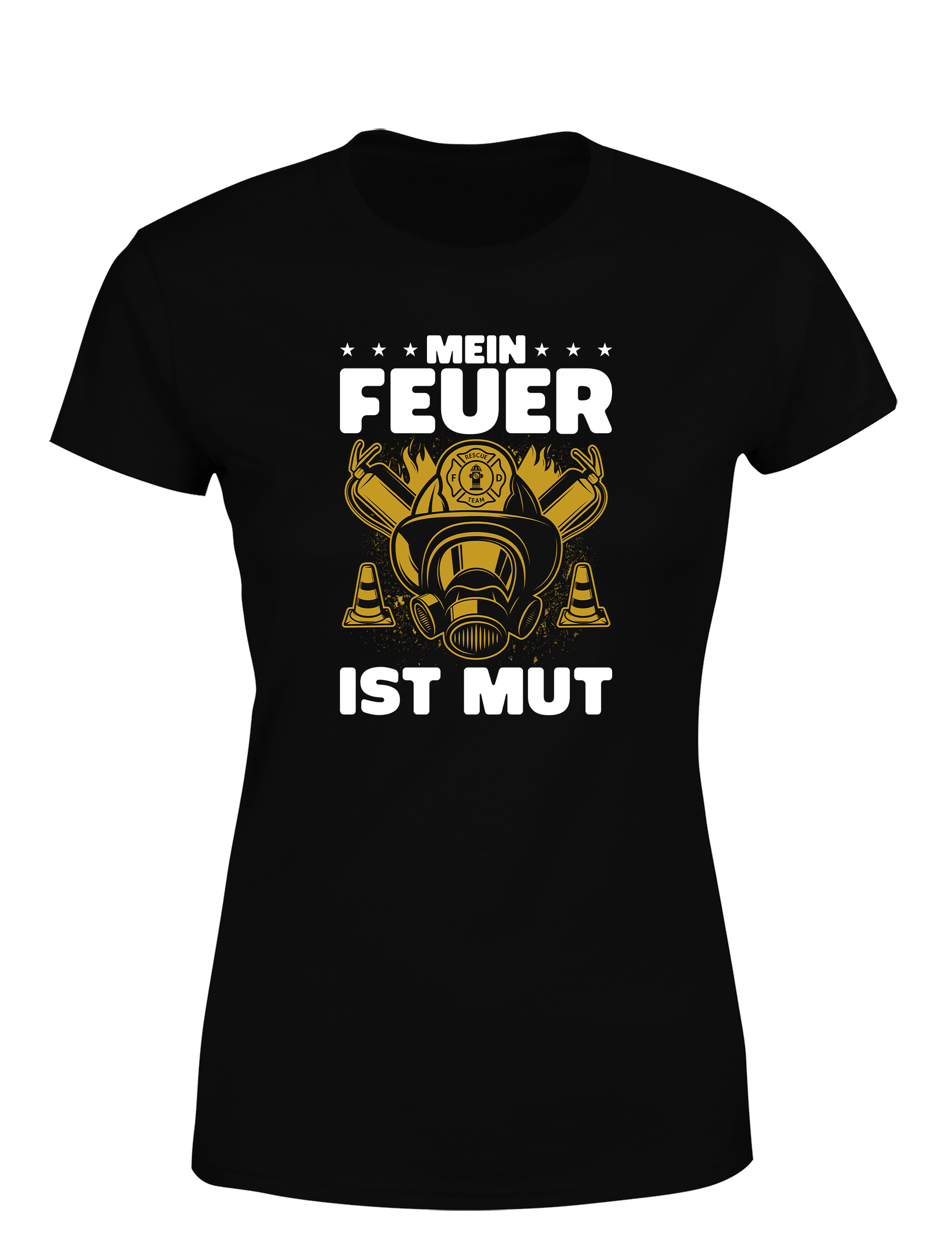 Damen T-Shirt Mein Feuer ist Mut | Starkes Feuerwehr Shirt mit Statement
