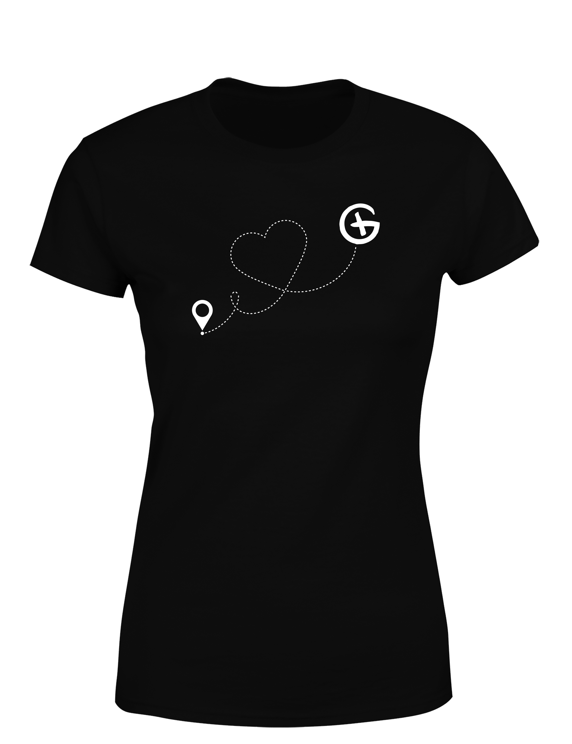 Geocaching Herz – Damen T-Shirt im Retro Stil | Stylisches Shirt für Geocacherinnen, Schatzsucherinnen & Outdoor-Fans