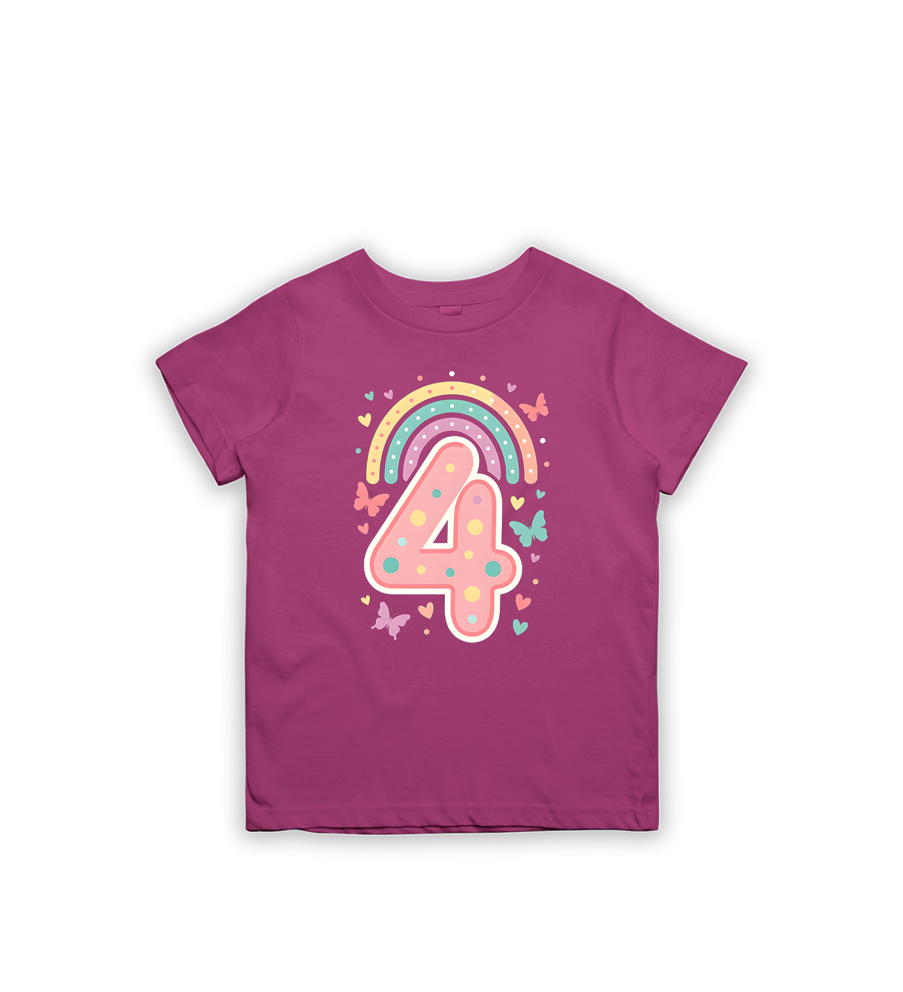 4. Geburtstag Regenbogen Kinder T-Shirt
