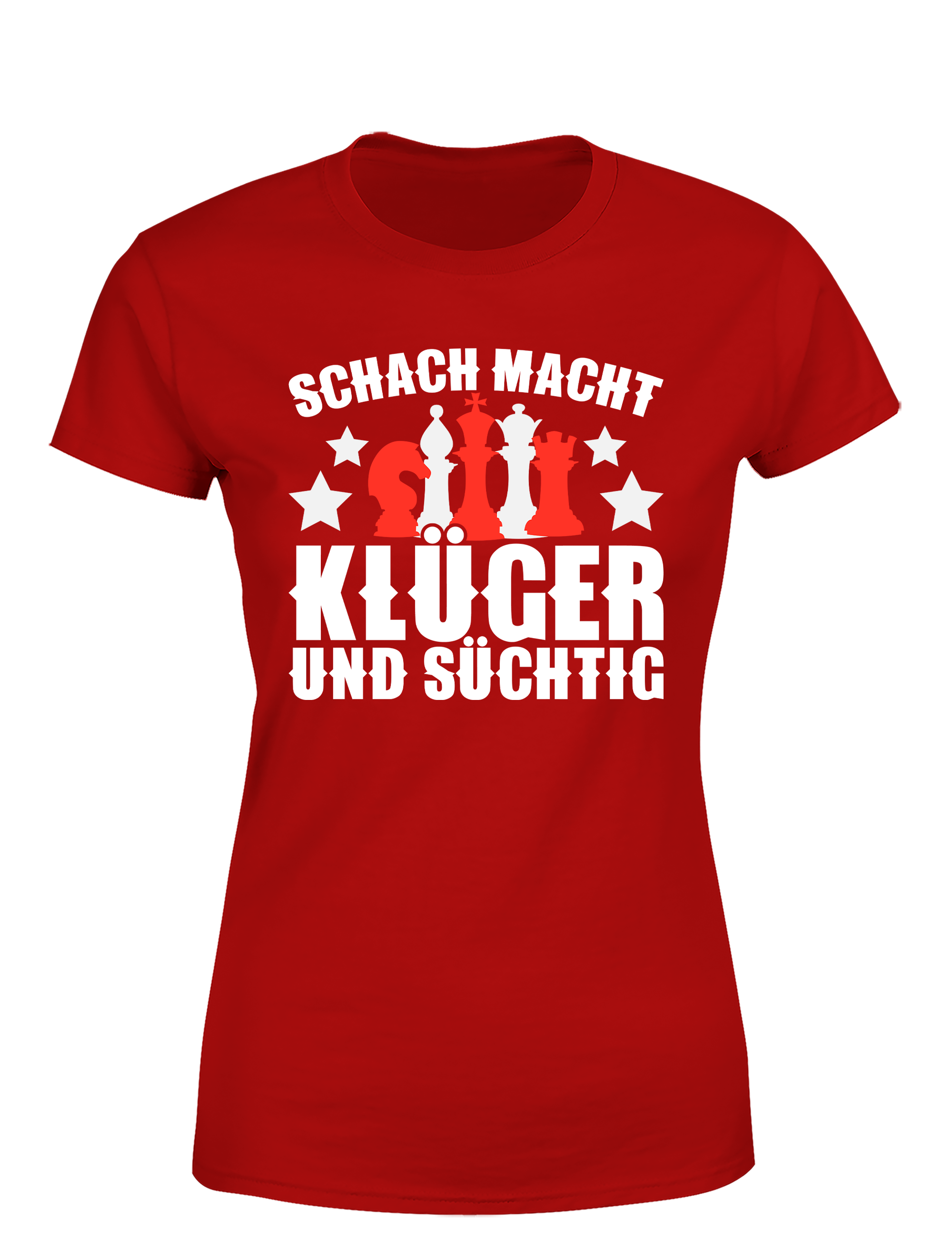 Schach macht klüger und süchtig – Damen T-Shirt im Retro Stil | Perfektes Damen Shirt für Schachspieler, Turniere, Freizeit & Geschenkidee (Copie)