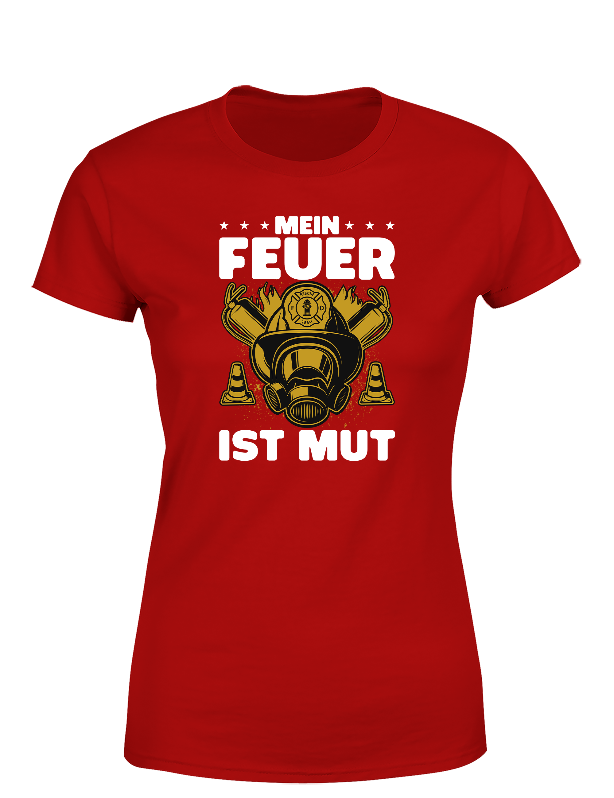 Damen T-Shirt Mein Feuer ist Mut | Starkes Feuerwehr Shirt mit Statement