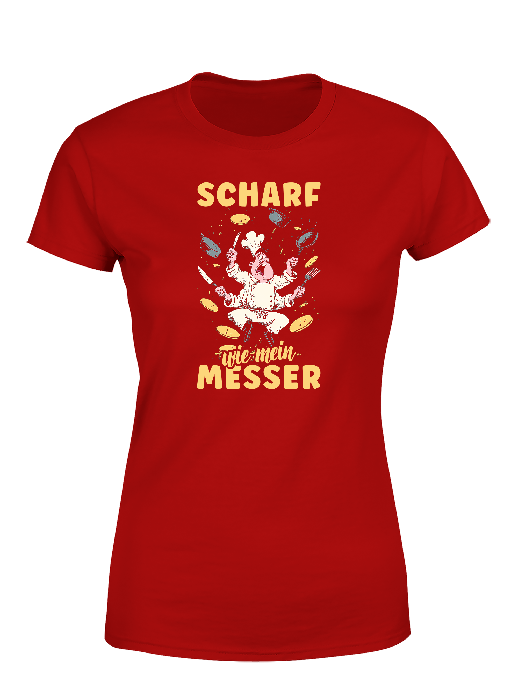 Damen T-Shirt „Scharf wie mein Messer“ | Cooles Koch Shirt für Frauen mit Küchenpower