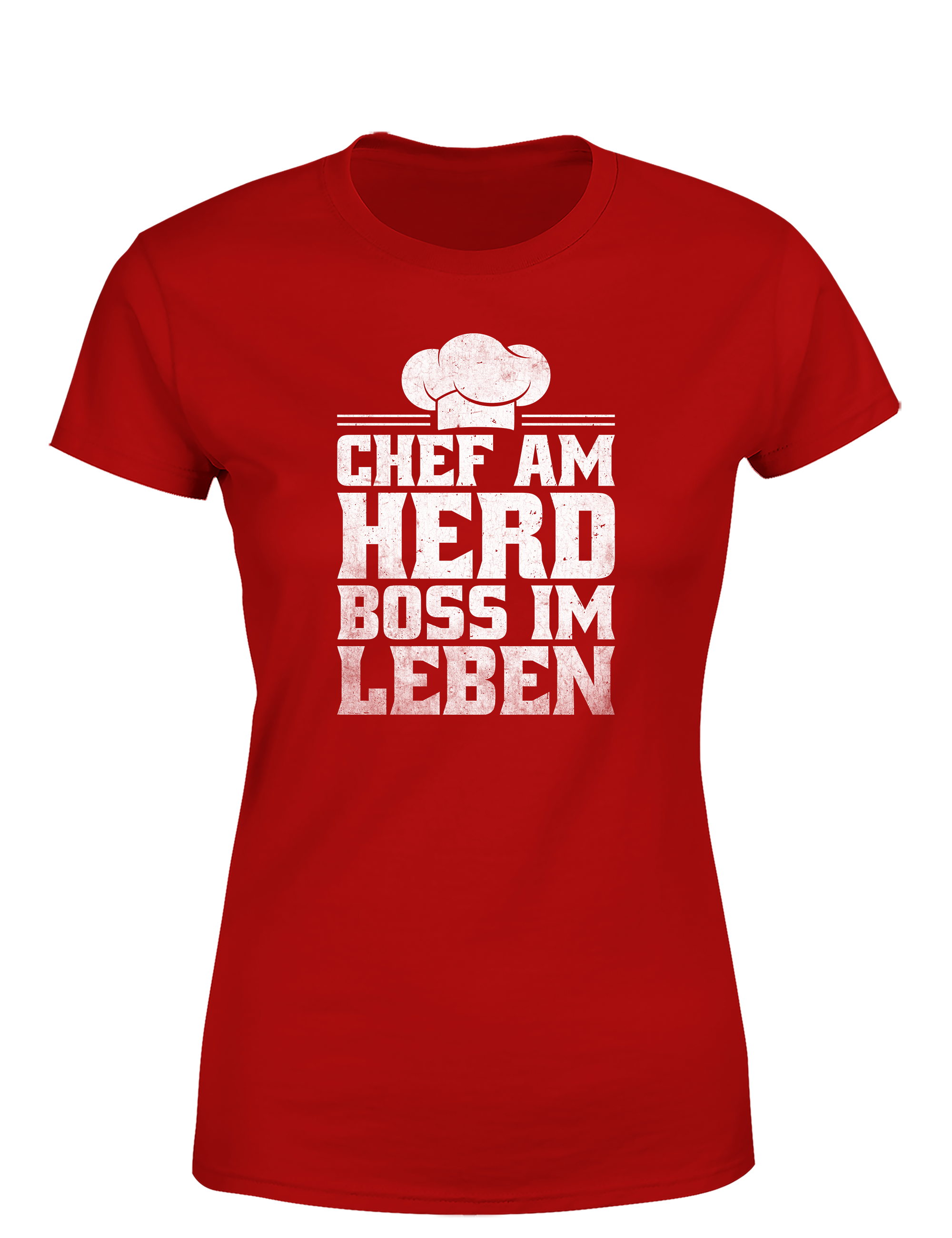 Damen T-Shirt „Chef am Herd Boss im Leben“ | Lustiges Koch Shirt für selbstbewusste Frauen