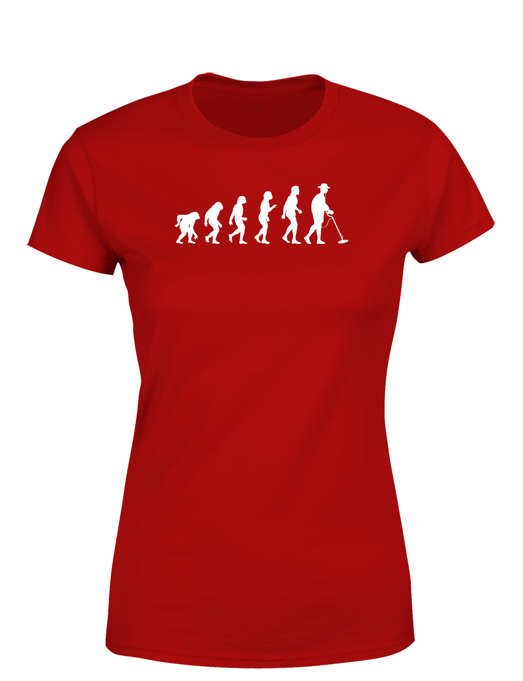 Evolution des Sondelns – Damen T-Shirt im Retro Stil | Lustiges Shirt für Schatzsucherinnen, Freizeit & Geschenkidee