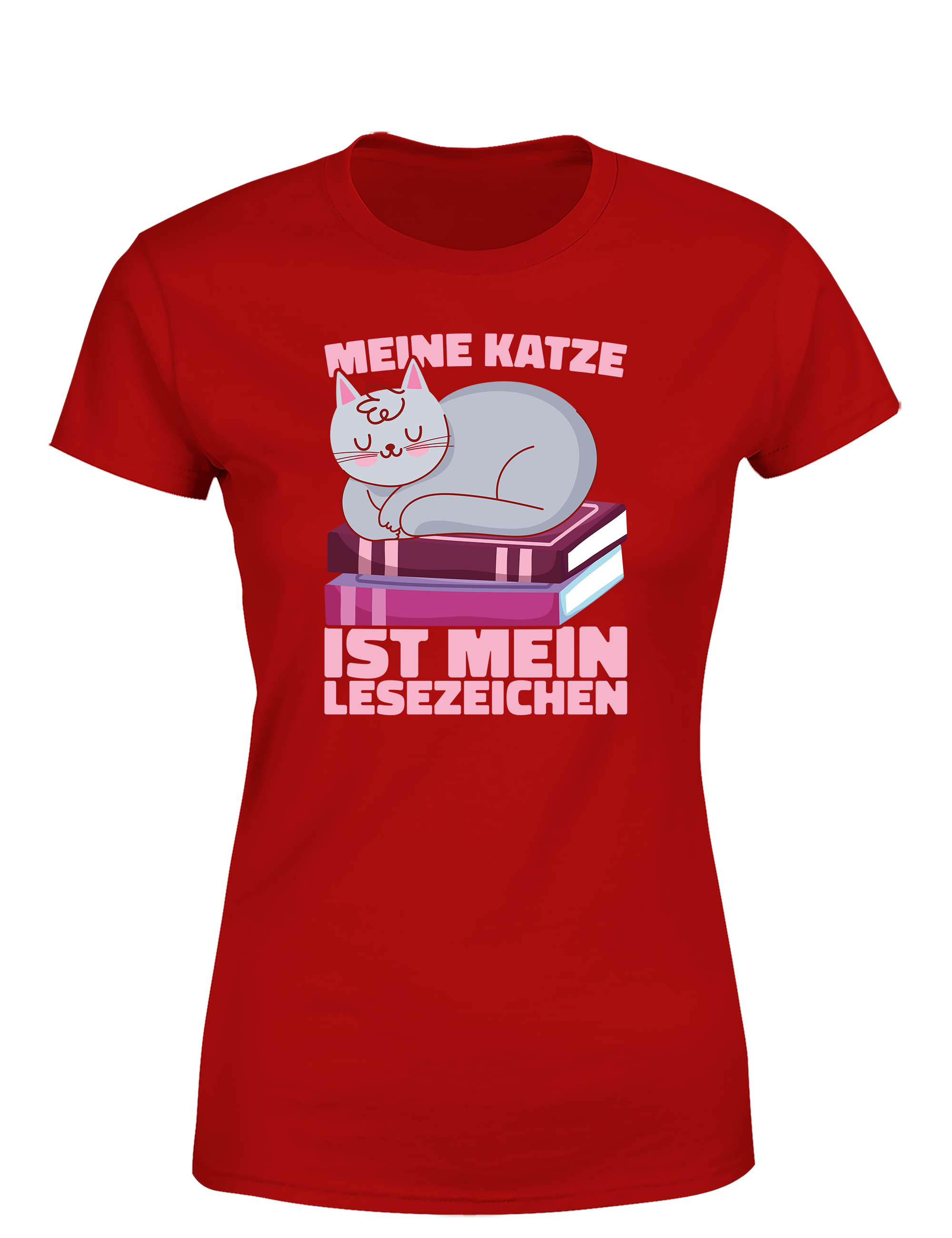 Meine Katze ist mein Lesezeichen – Damen T-Shirt im Retro Stil | Perfektes Damen Shirt für Katzenliebhaberinnen, Leseratten & Geschenkidee