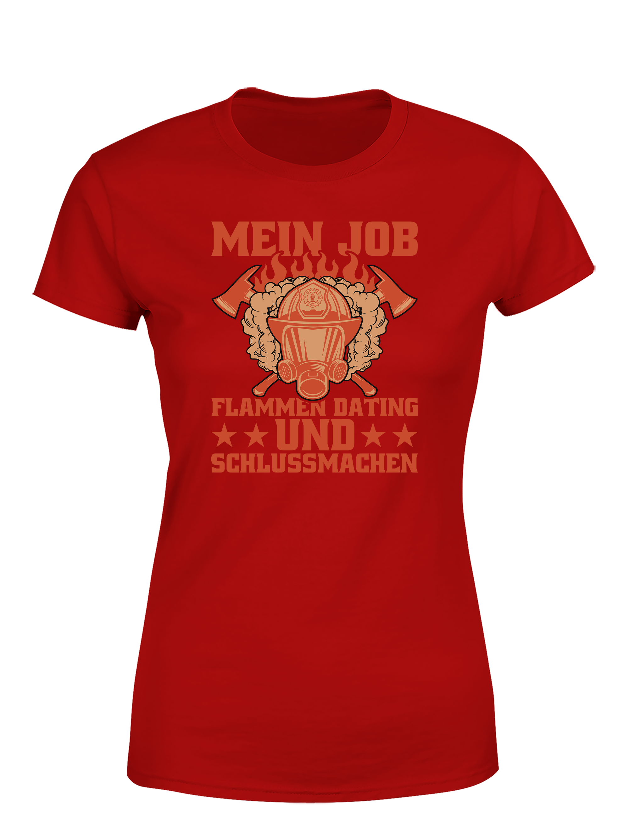 Damen T-Shirt Mein Job Flammen Dating und Schlussmachen | Lustiges Feuerwehr Shirt