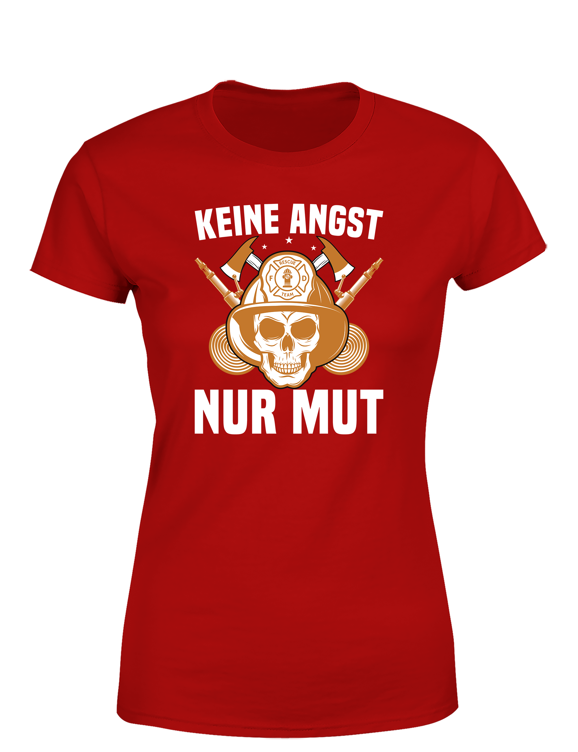 Damen T-Shirt Keine Angst Nur Mut | Starkes Feuerwehr Shirt mit Statement