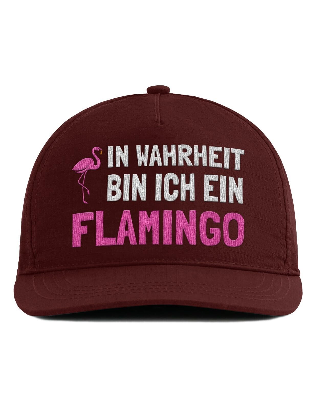 Snapback mit Spruch - In Wahrheit Bin ich EIN Flamingo - Lustige Cap für Damen und Herren - Statement Geschenk - Humorvolle 5-Panel Kappe - Bestickte Trucker Cap in 3 Farben