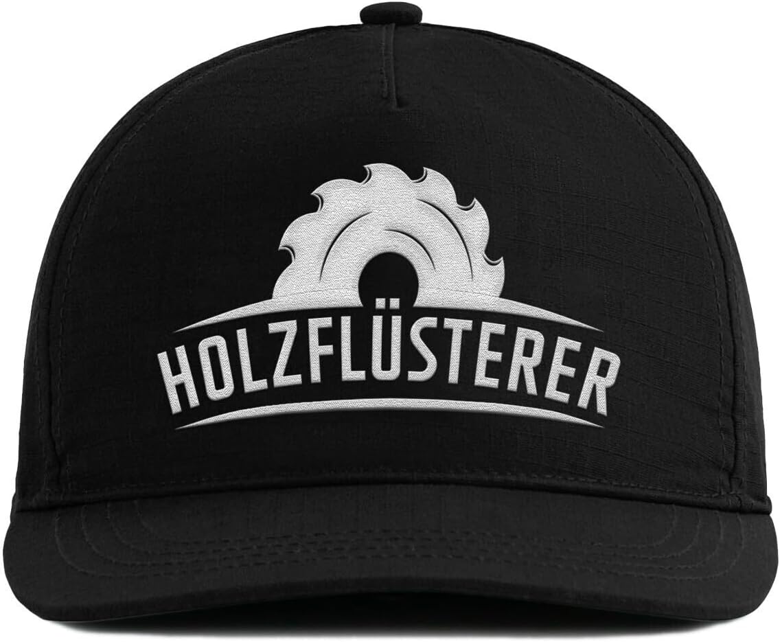 Snapback Cap Holzflüsterer - Lustige Arbeitskleidung für Handwerker, Schreiner, Tischler & Zimmerer - Geschenkidee mit Sägeblatt Design - Stickerei - One Size verstellbar