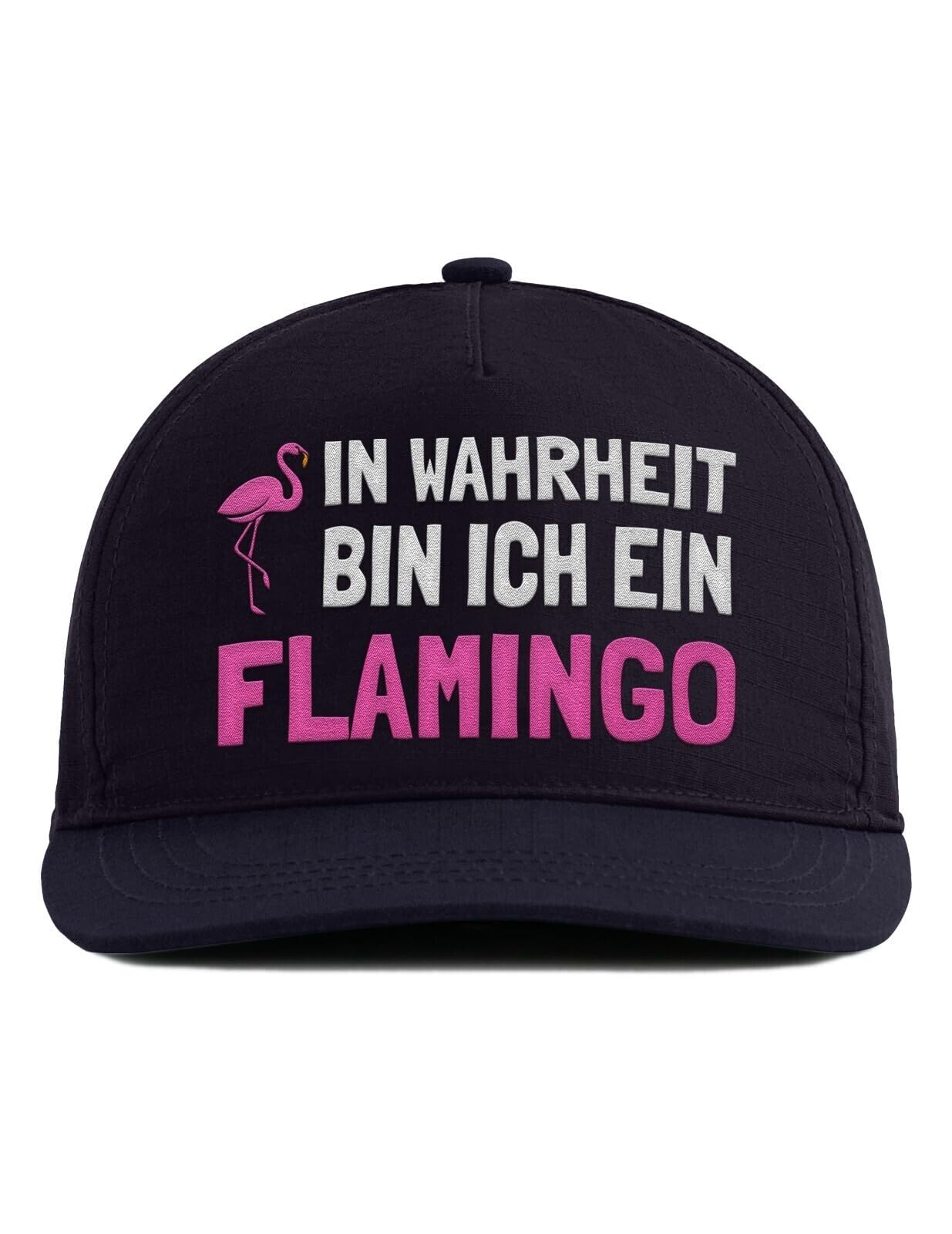 Snapback mit Spruch - In Wahrheit Bin ich EIN Flamingo - Lustige Cap für Damen und Herren - Statement Geschenk - Humorvolle 5-Panel Kappe - Bestickte Trucker Cap in 3 Farben