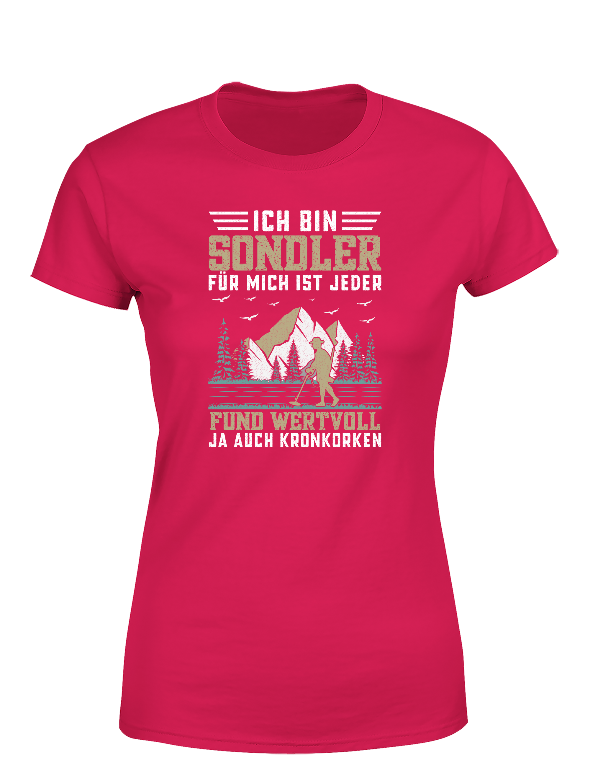 Ich bin Sondlerin – für mich ist jeder Fund wertvoll (ja, auch Kronkorken) – Damen T-Shirt im Retro Stil | Lustiges Shirt für Schatzsucherinnen, Freizeit & Geschenkidee