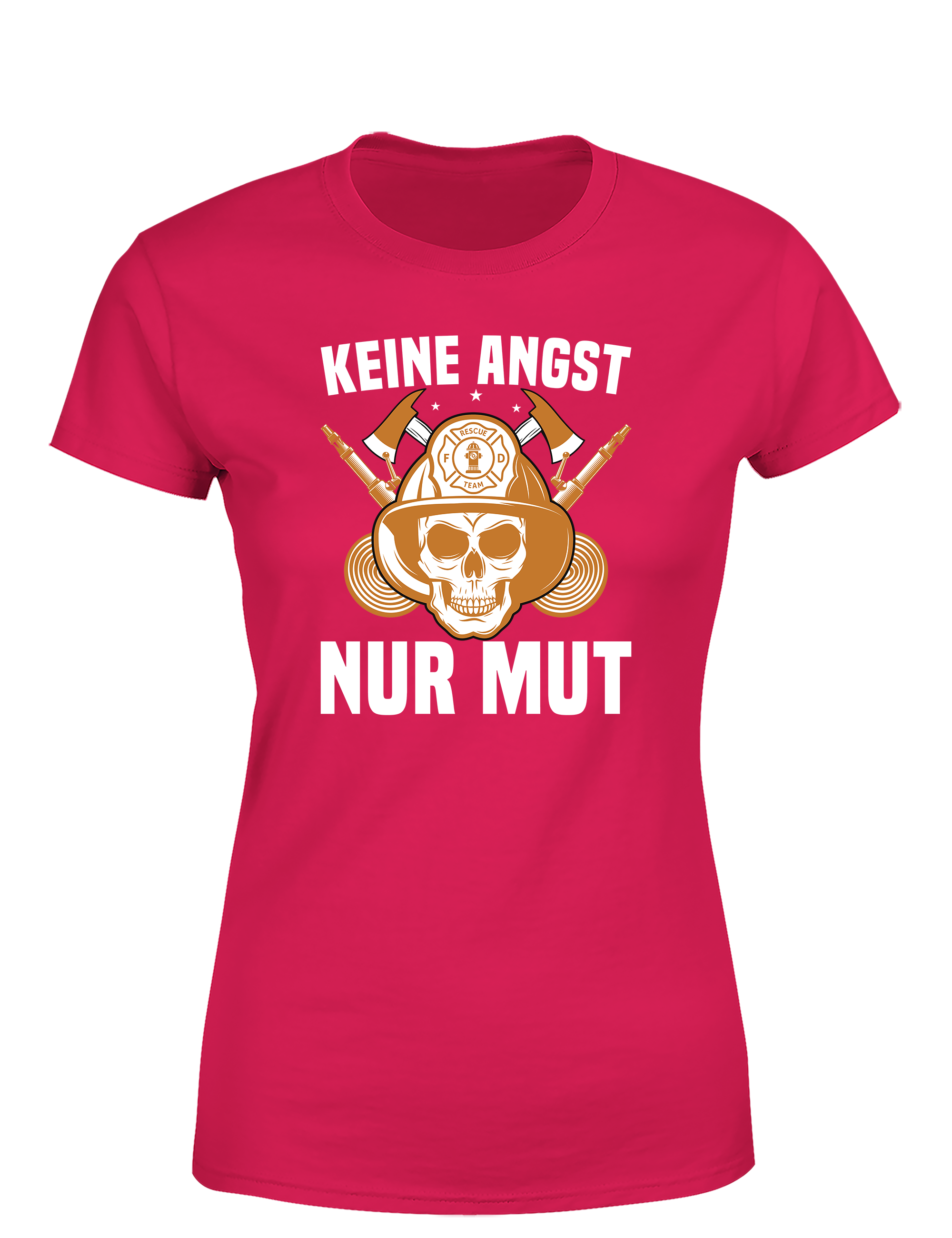 Damen T-Shirt Keine Angst Nur Mut | Starkes Feuerwehr Shirt mit Statement