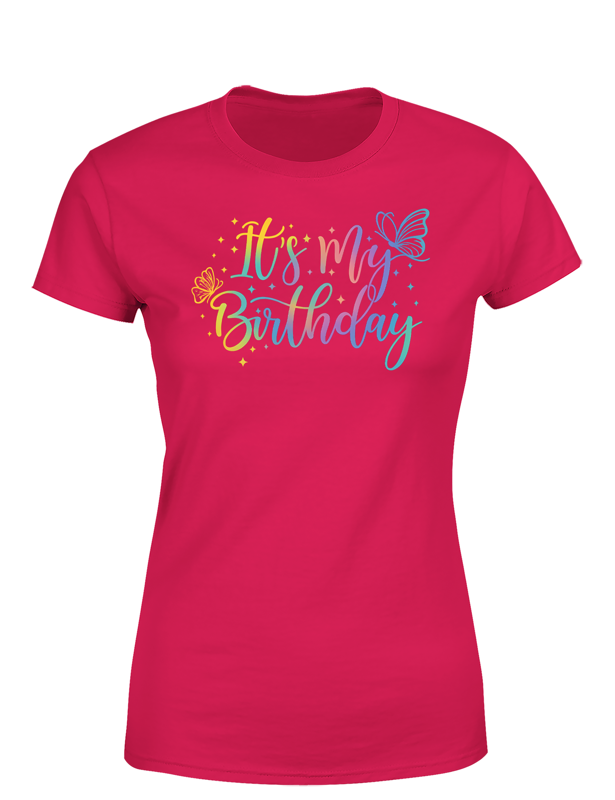 Damen T-Shirt „It’s My Birthday“ | Buntes Geburtstag Shirt mit Schmetterling Motiv