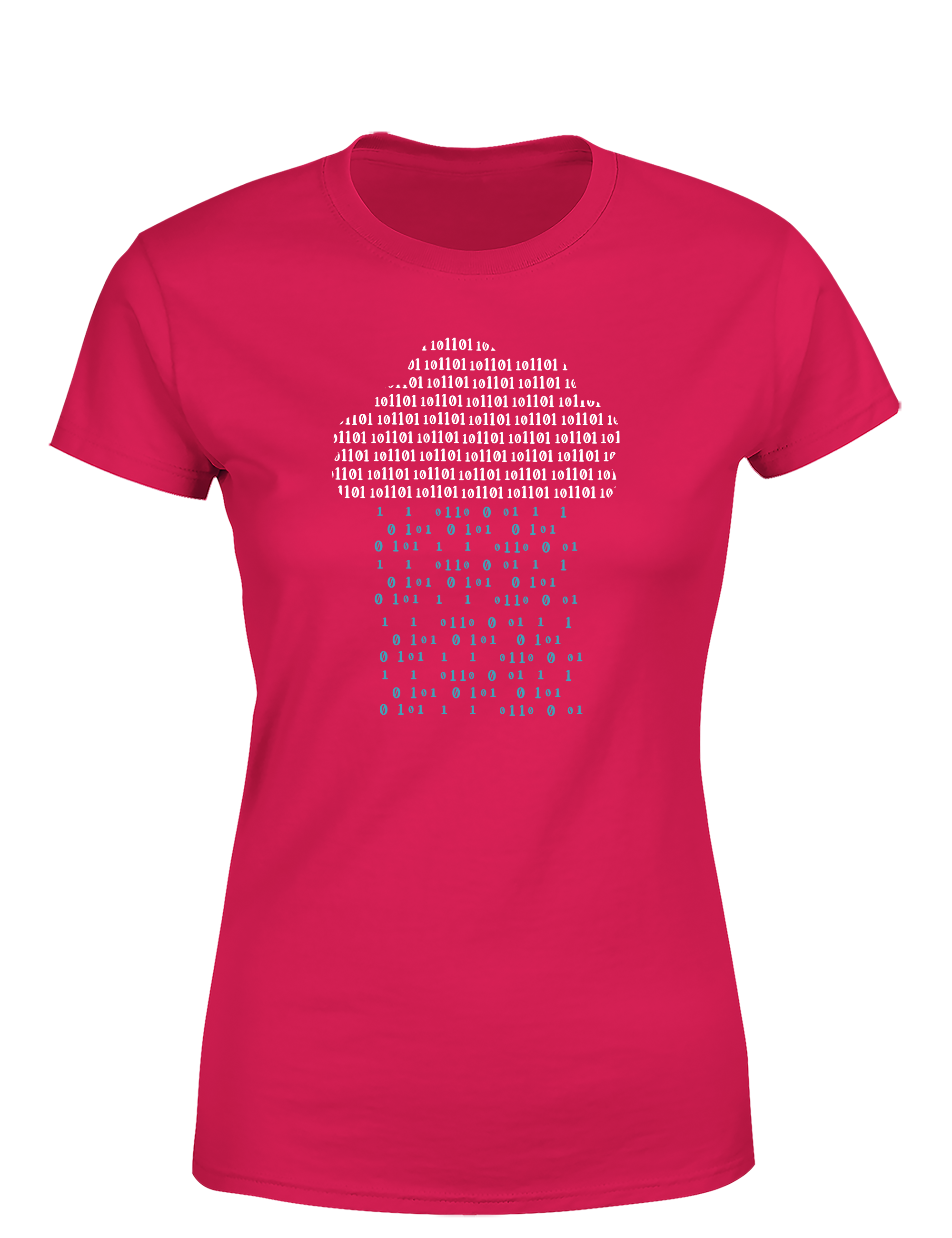 Binary Mushroom – Damen T-Shirt im Retro Stil | Lustiges Nerd Shirt für Gamerinnen, Programmiererinnen & IT-Fans