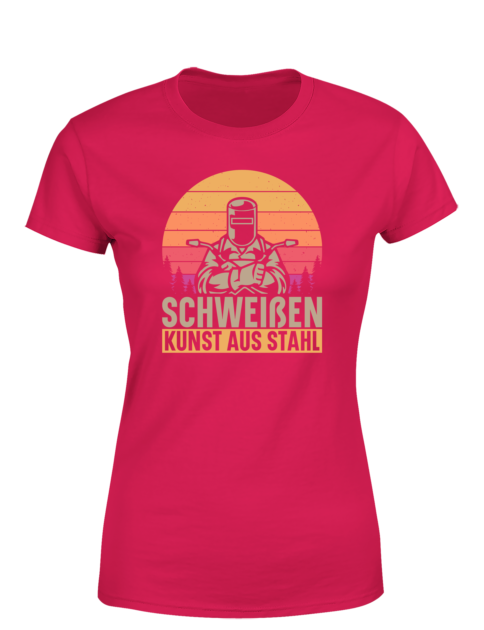 Schweißen – Kunst aus Stahl – Damen T-Shirt im Retro Stil | Lustiges Shirt für Schweißerinnen, Metallbauerinnen & Handwerkerinnen