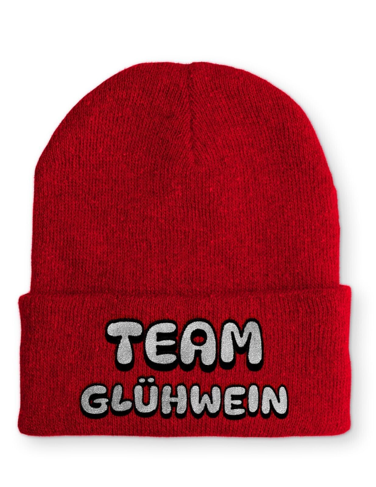 Beanie Team Glühwein Comic Wintermütze Mütze mit lustigem Spruch