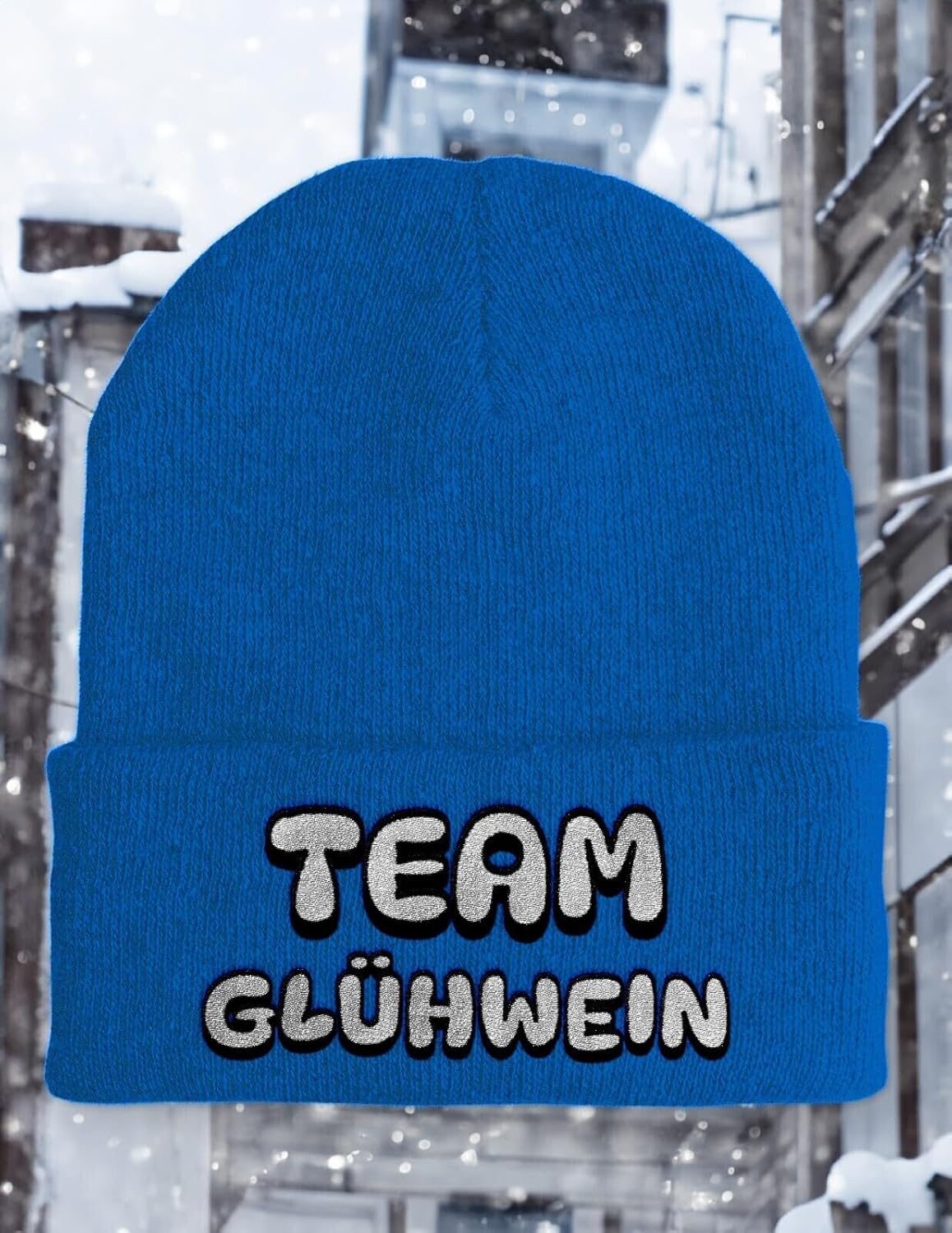 Beanie Team Glühwein Comic Wintermütze Mütze mit lustigem Spruch