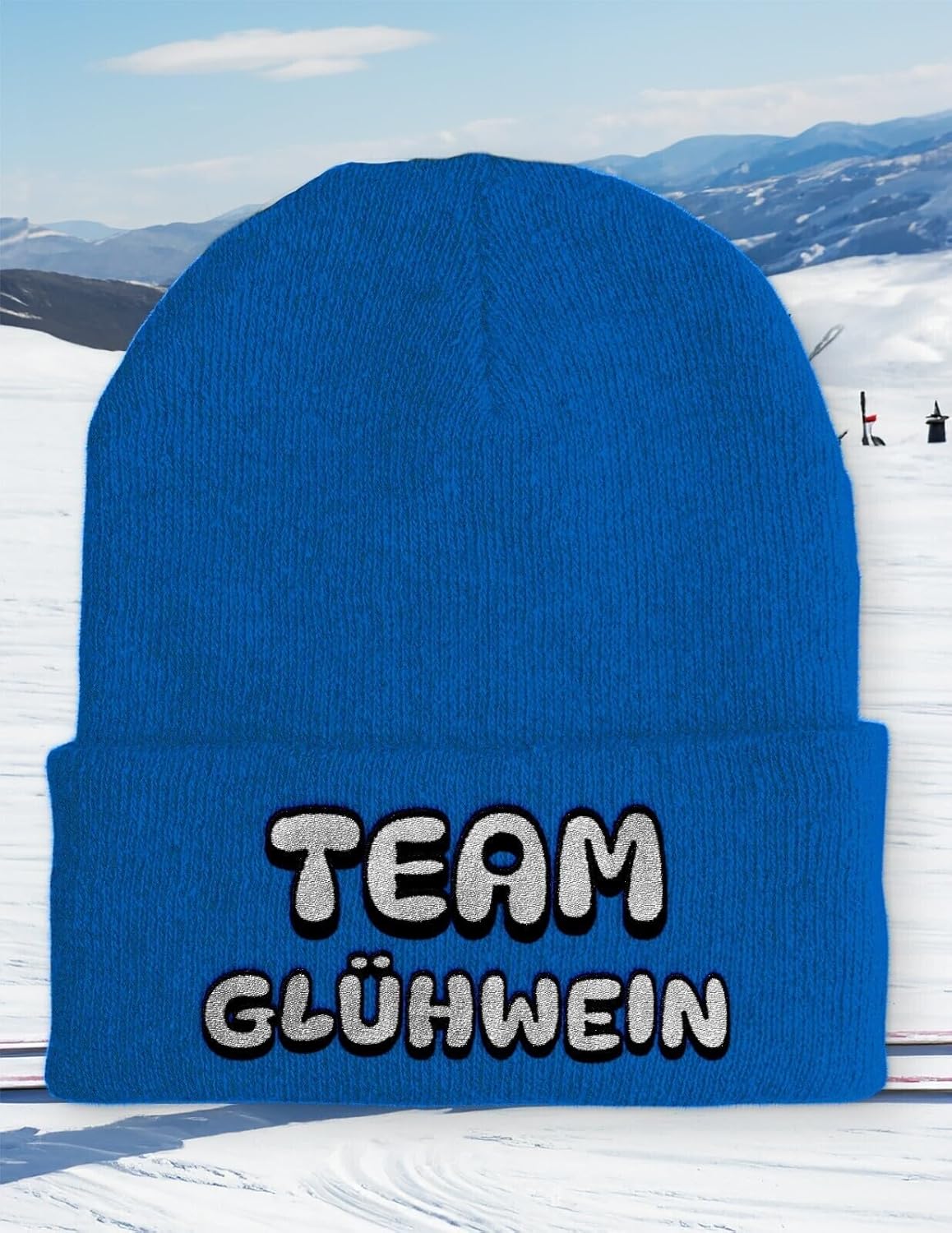 Beanie Team Glühwein Comic Wintermütze Mütze mit lustigem Spruch