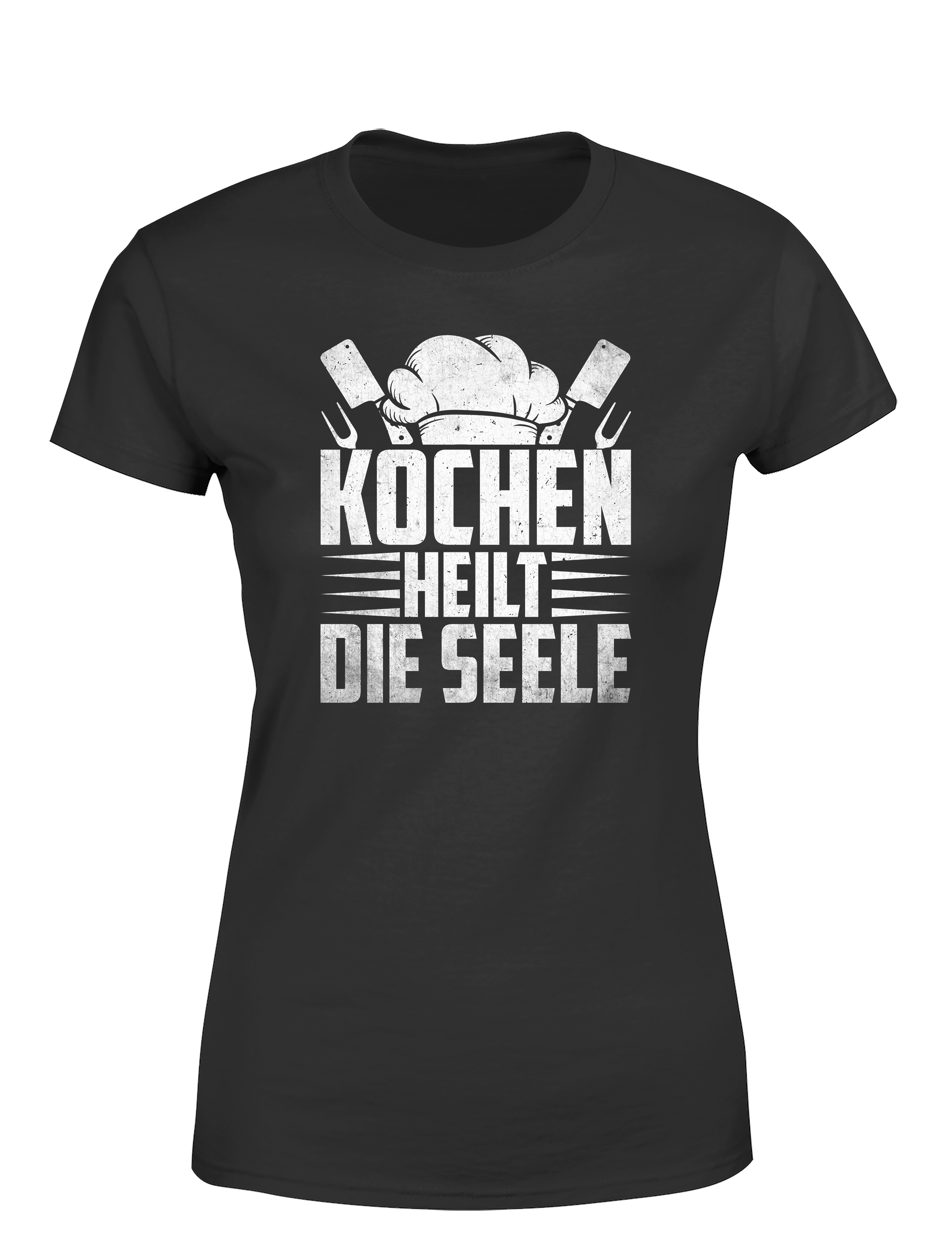 Damen T-Shirt „Kochen heilt die Seele“ | Stylisches Koch Shirt für Frauen mit Herz