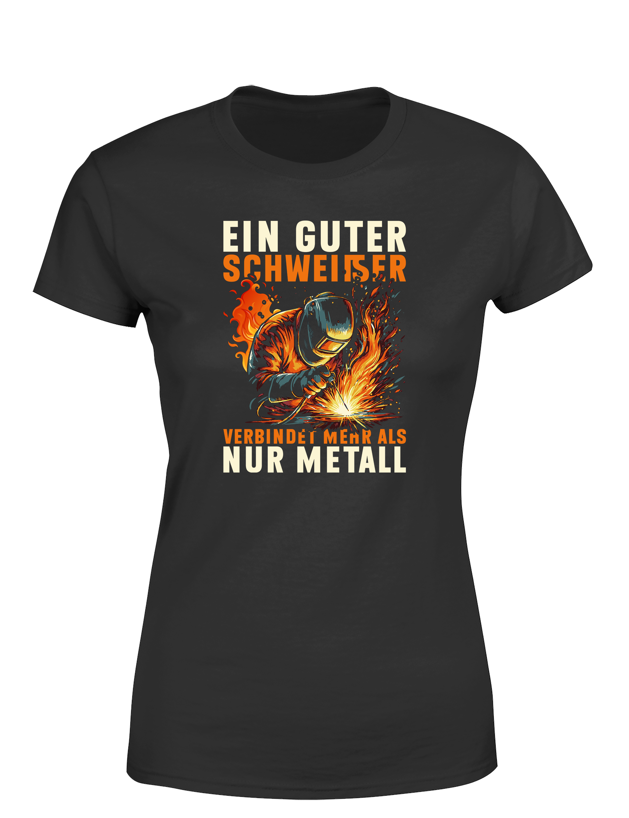 Ein guter Schweißer verbindet mehr als nur Metall – Damen T-Shirt im Retro Stil | Lustiges Shirt für Schweißerinnen, Metallbauerinnen & Handwerkerinnen