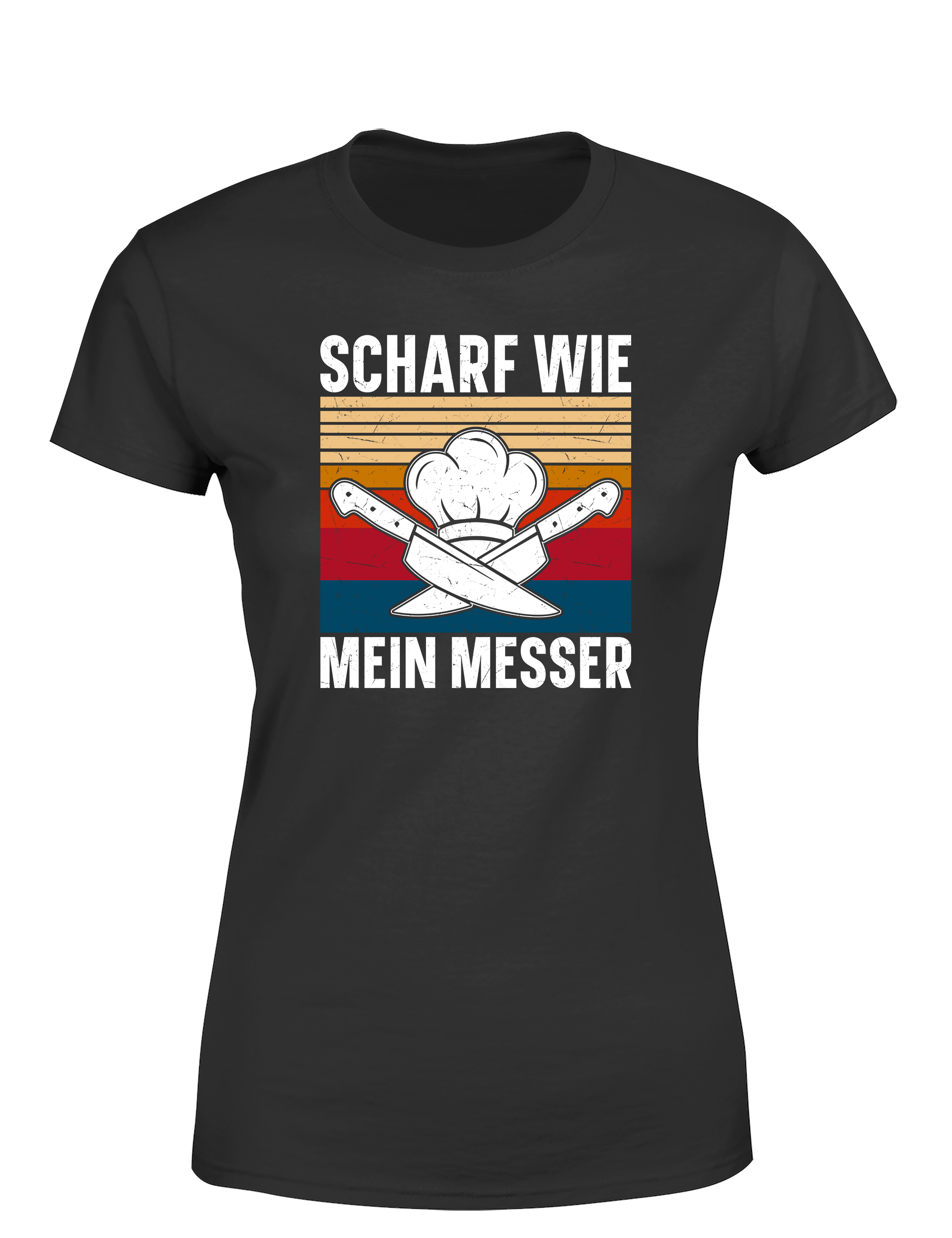 Damen T-Shirt „Scharf wie mein Messer“ | Cooles Koch Shirt für Frauen mit Küchenpower