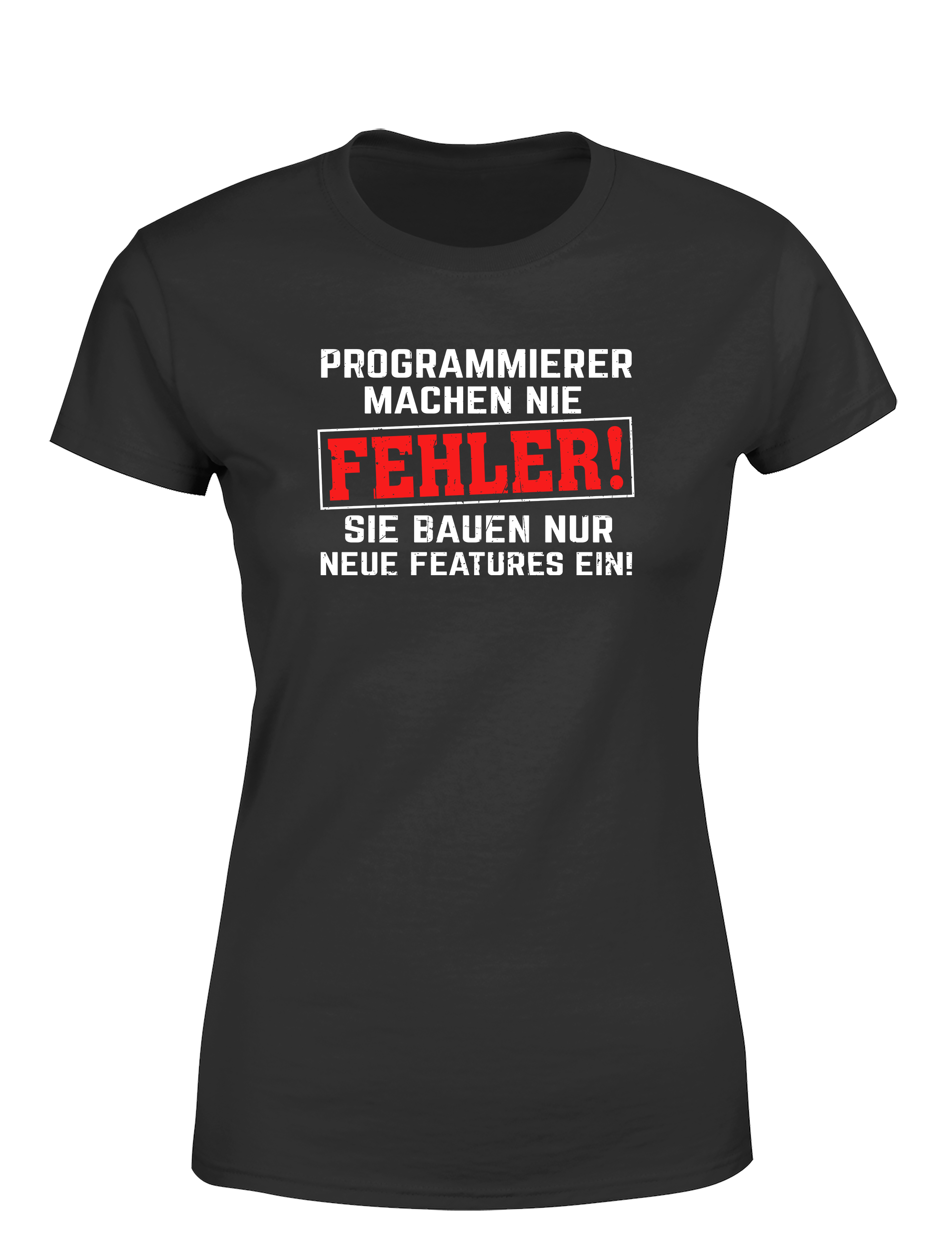 Programmierer machen nie Fehler – Damen T-Shirt im Retro Stil | Lustiges Nerd Shirt für Entwicklerinnen, Coderinnen & IT-Fans