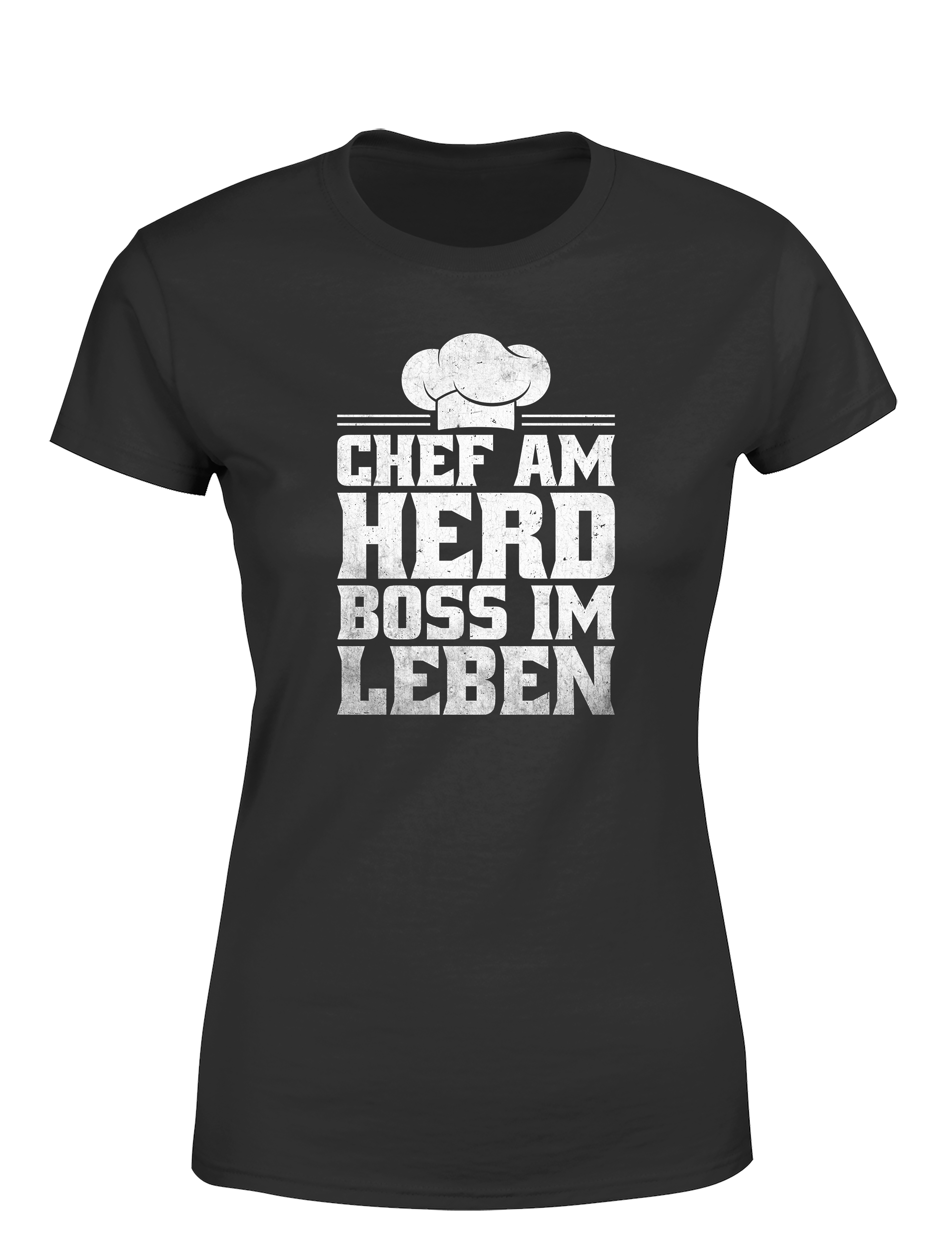 Damen T-Shirt „Chef am Herd Boss im Leben“ | Lustiges Koch Shirt für selbstbewusste Frauen