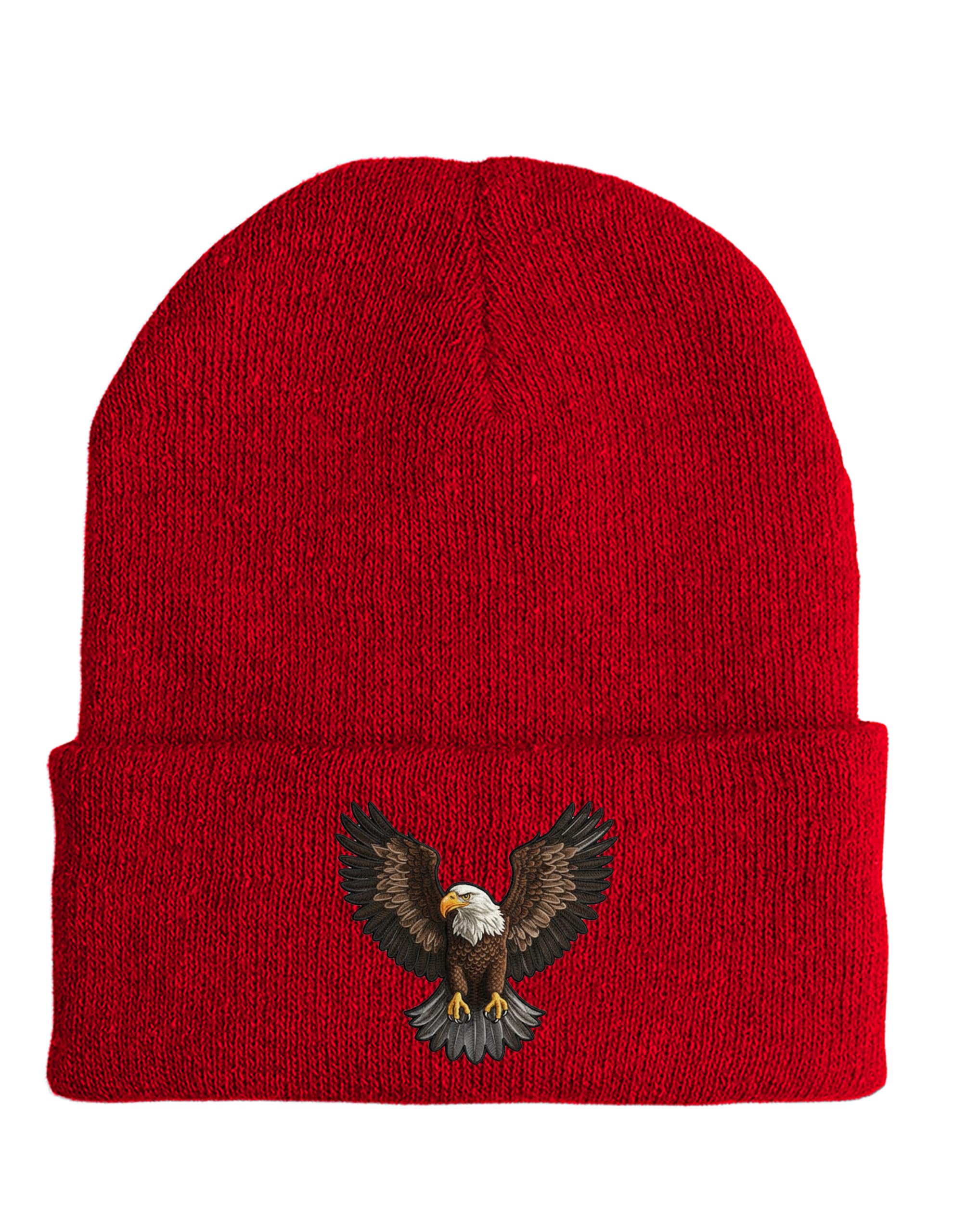 Strickmütze Majestic Eagle Bestickt mit Adler Motiv Wintermütze aus weichem Strickmaterial für Damen und Herren Unisex Beanie mit Tierstickerei