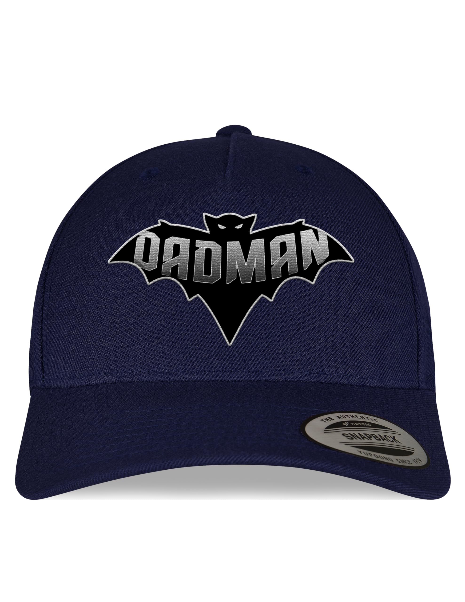Snapback Cap mit DADMAN Stick – Lustige Superhelden-Cap für Väter mit Humor – Fledermaus Design für Papa, Vater, Alltag, Freizeit, Vatertag, Männer, Statement Cap, Papa-Look mit Ironie