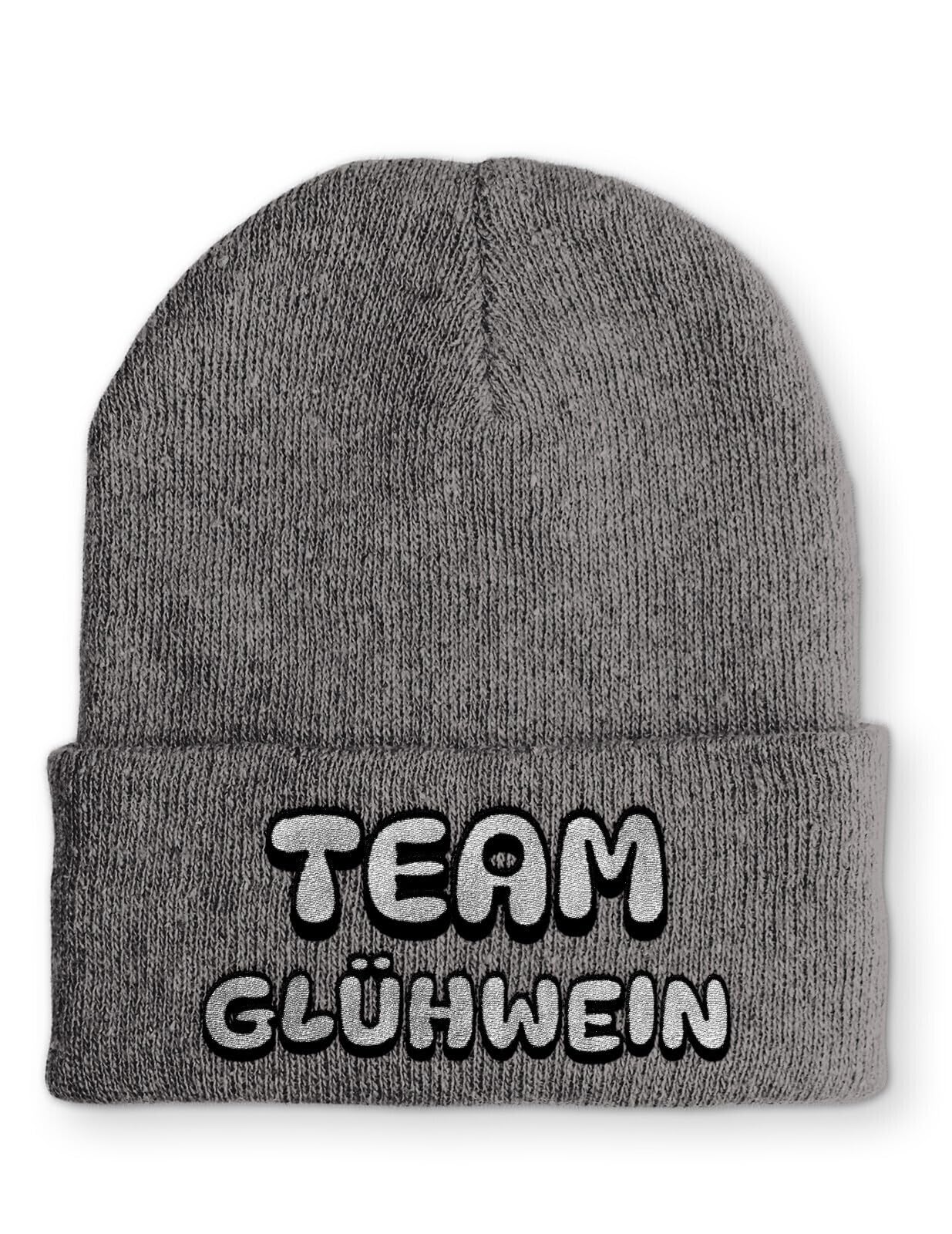 Beanie Team Glühwein Comic Wintermütze Mütze mit lustigem Spruch