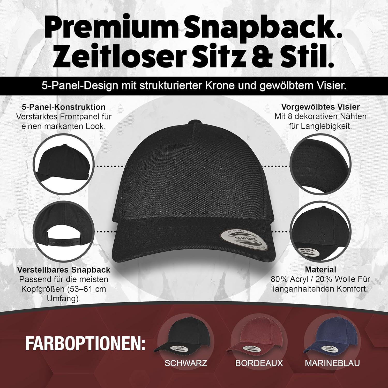 Snapback Cap mit DADMAN Stick – Lustige Superhelden-Cap für Väter mit Humor – Fledermaus Design für Papa, Vater, Alltag, Freizeit, Vatertag, Männer, Statement Cap, Papa-Look mit Ironie