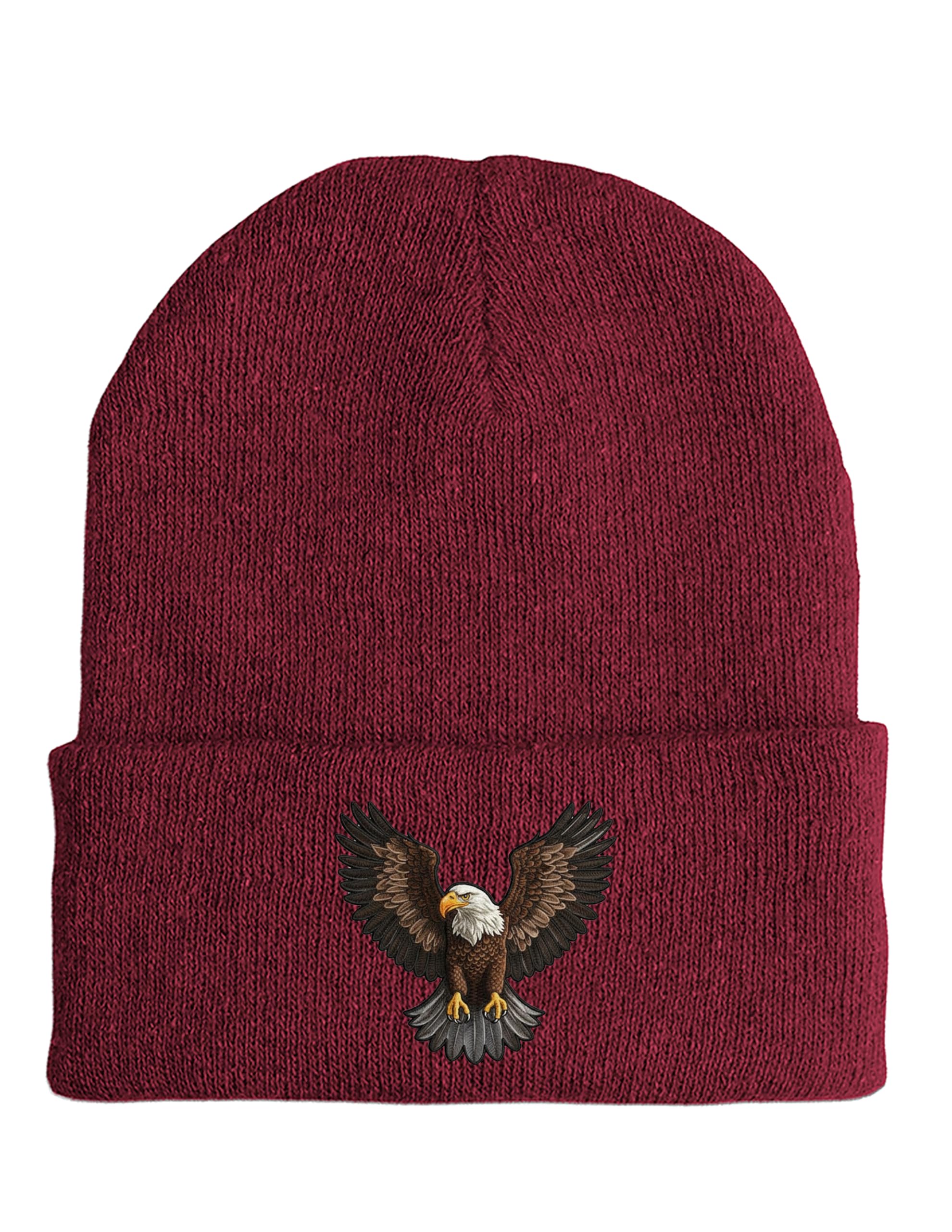 Strickmütze Majestic Eagle Bestickt mit Adler Motiv Wintermütze aus weichem Strickmaterial für Damen und Herren Unisex Beanie mit Tierstickerei
