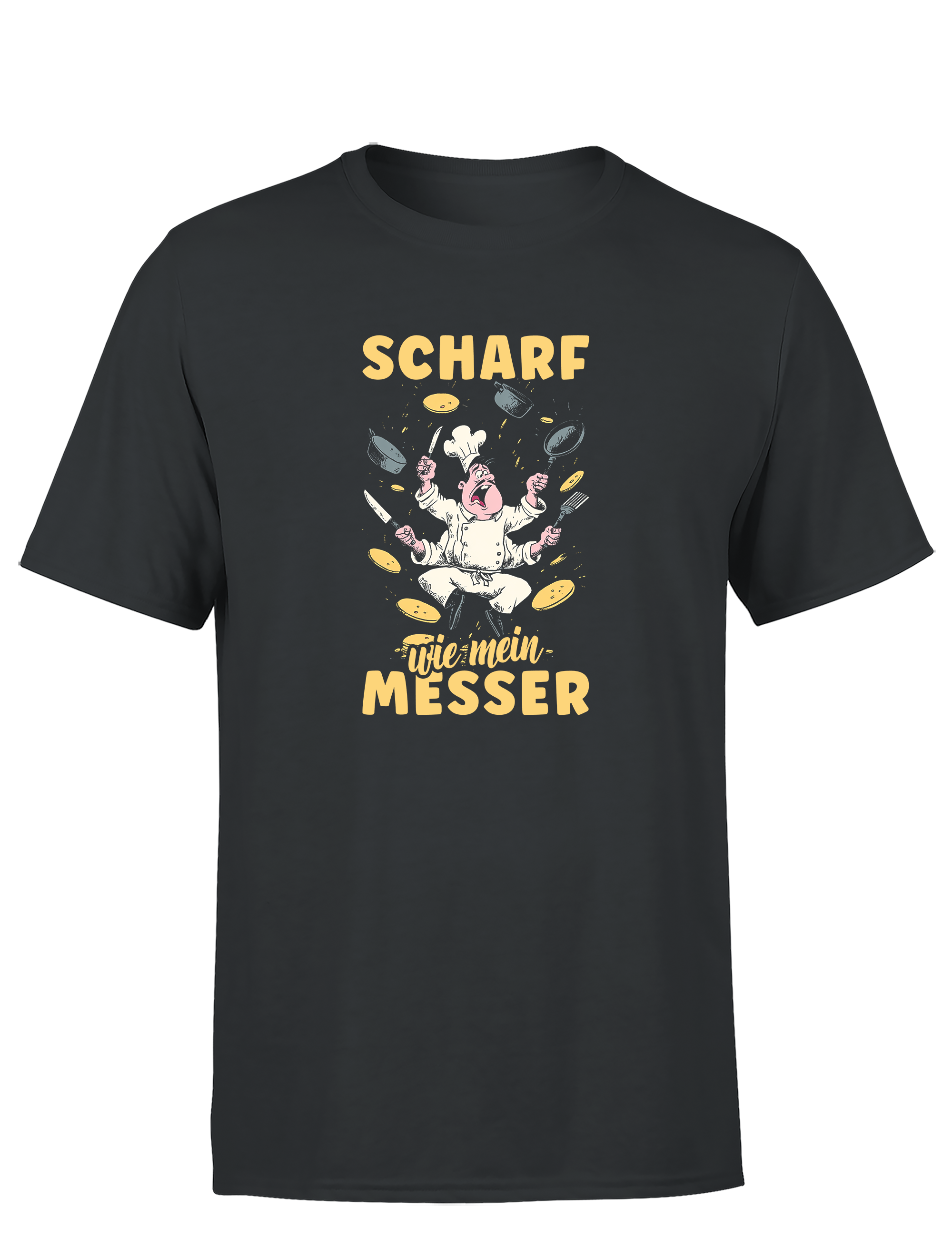 Herren T-Shirt „Scharf wie mein Messer“ | Lustiges Koch Shirt für Männer & Küchenprofis