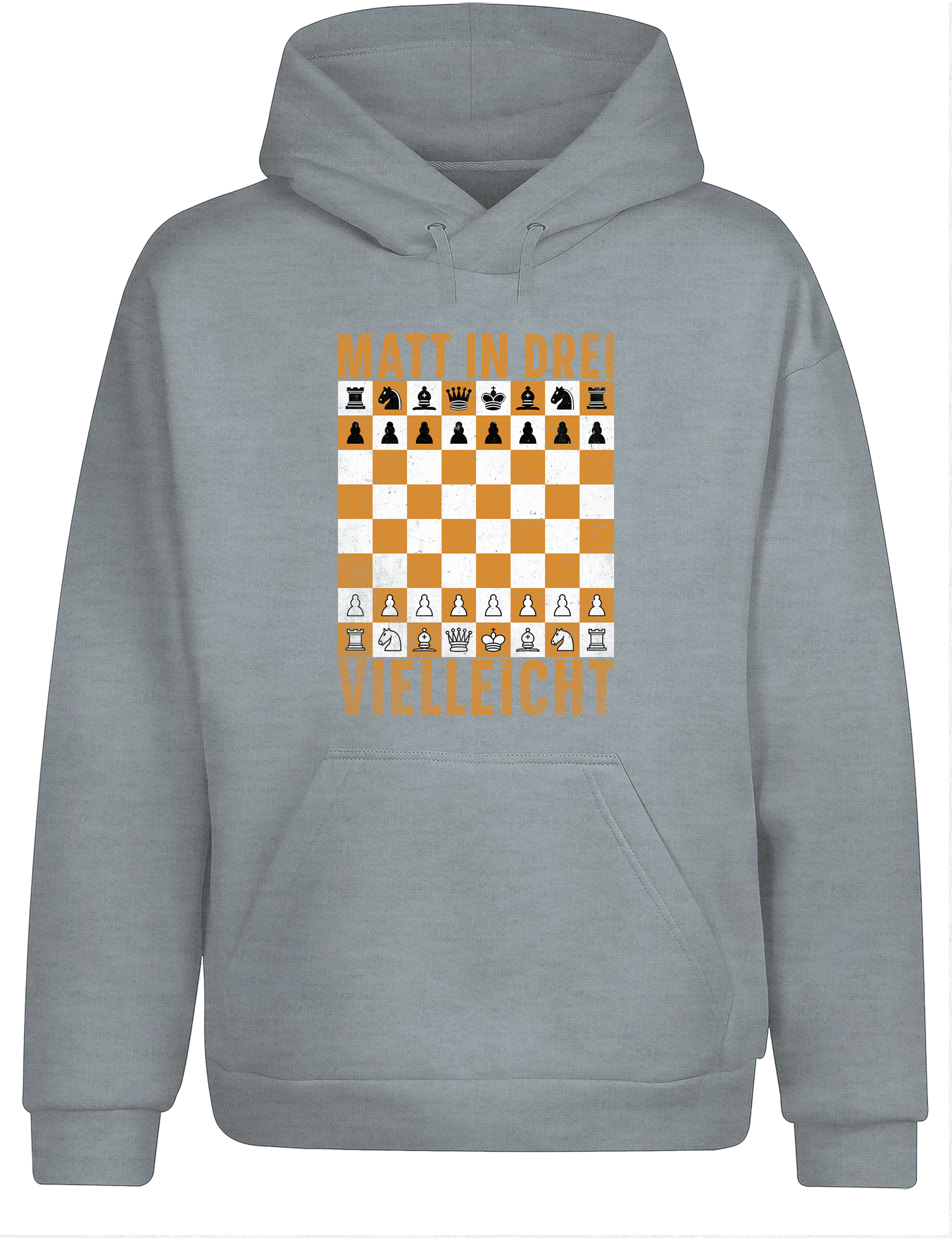 Matt in drei vielleicht – Hoodie im Retro-Stil | Perfekter Kapuzenpullover für Schachspieler, Turniere, Freizeit & als Geschenkidee