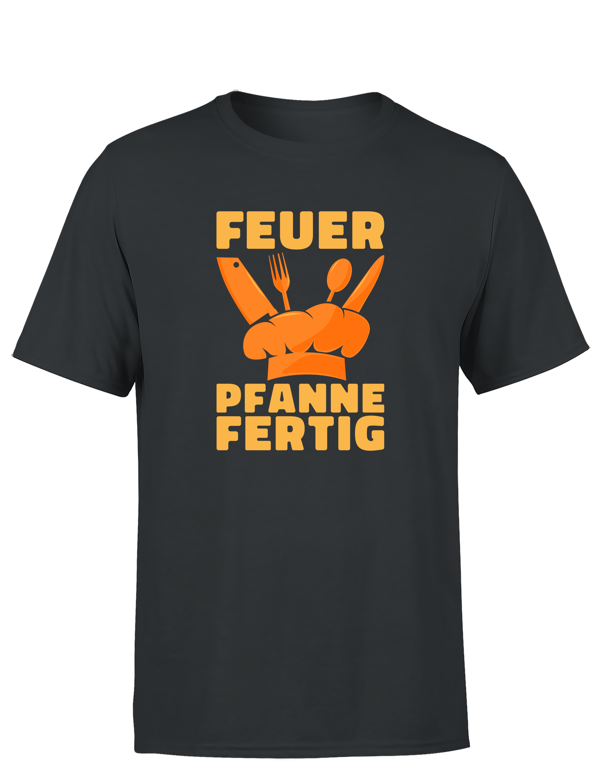 Herren T-Shirt „Feuer Pfanne Fertig“ | Lustiges Koch Shirt für Männer & Grillmeister
