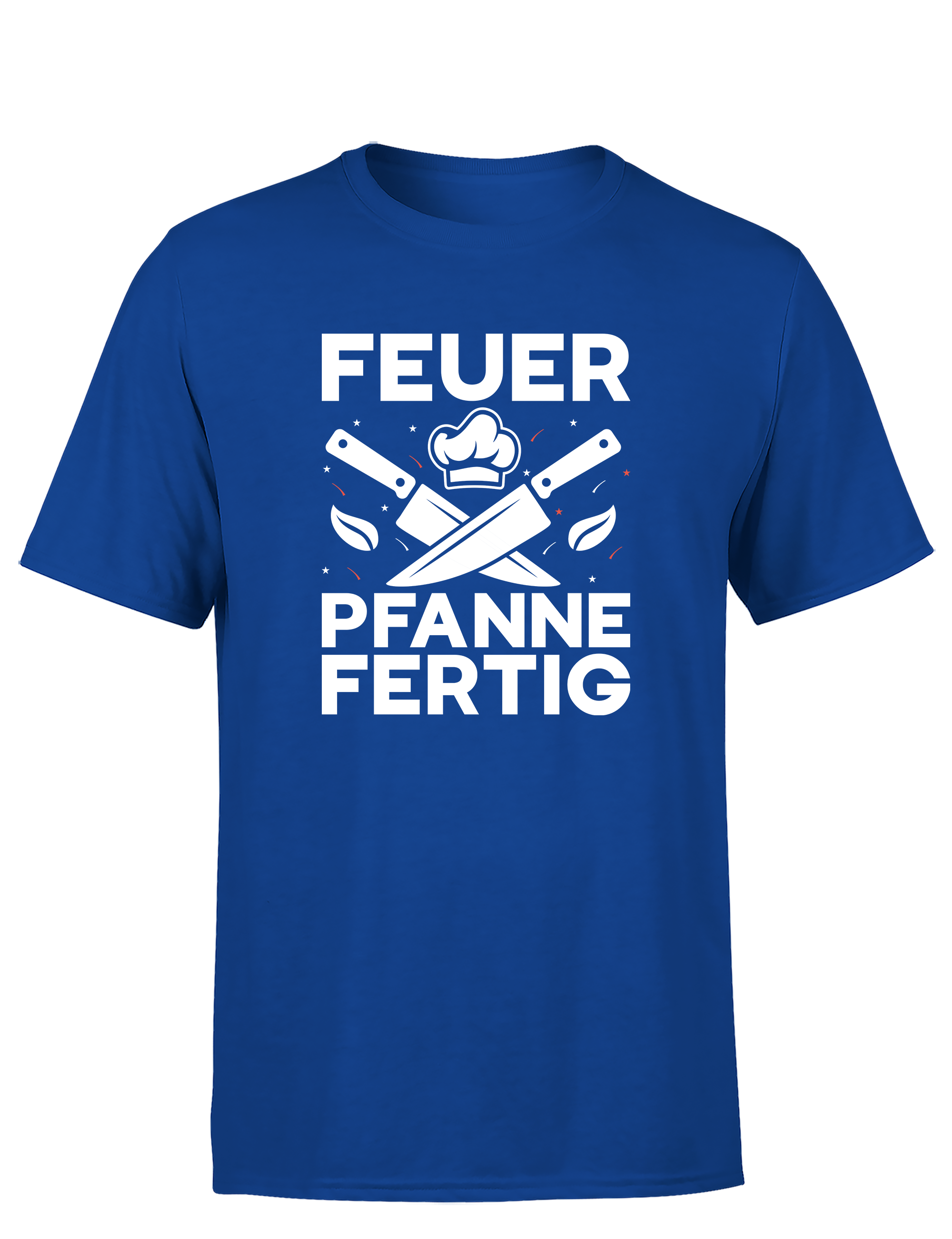 Herren T-Shirt „Feuer Pfanne Fertig“ | Lustiges Koch Shirt für Männer & Grillfans