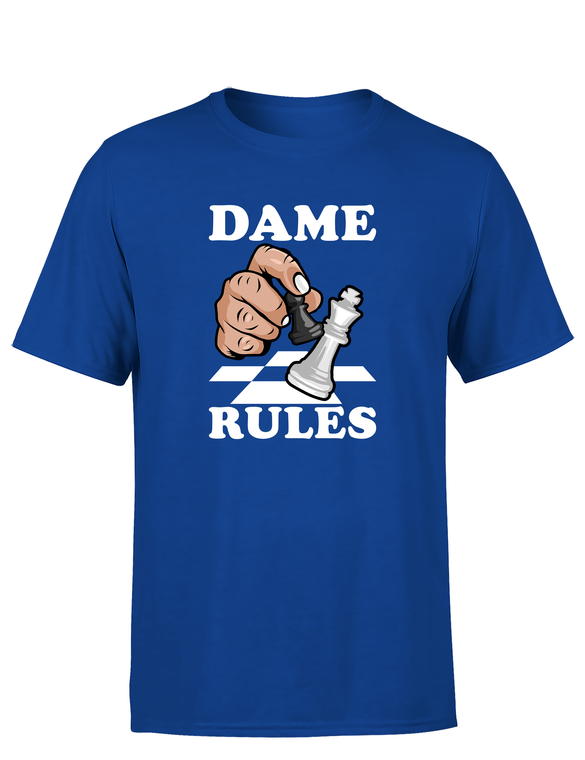 Dame Rules – Herren T-Shirt im Retro Stil | Perfektes Männer Shirt für Schachspieler, Turniere, Freizeit & Geschenkidee