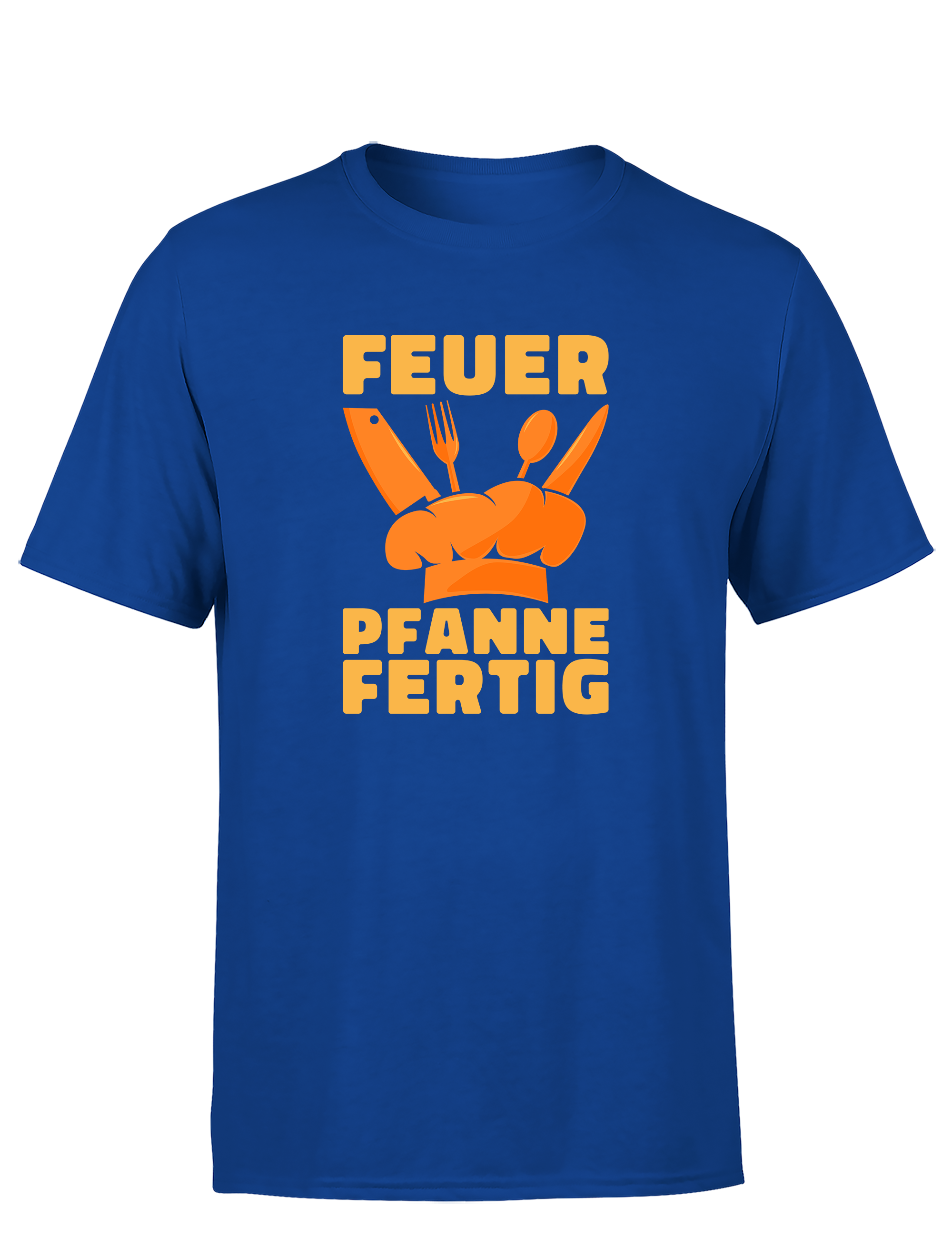 Herren T-Shirt „Feuer Pfanne Fertig“ | Lustiges Koch Shirt für Männer & Grillmeister