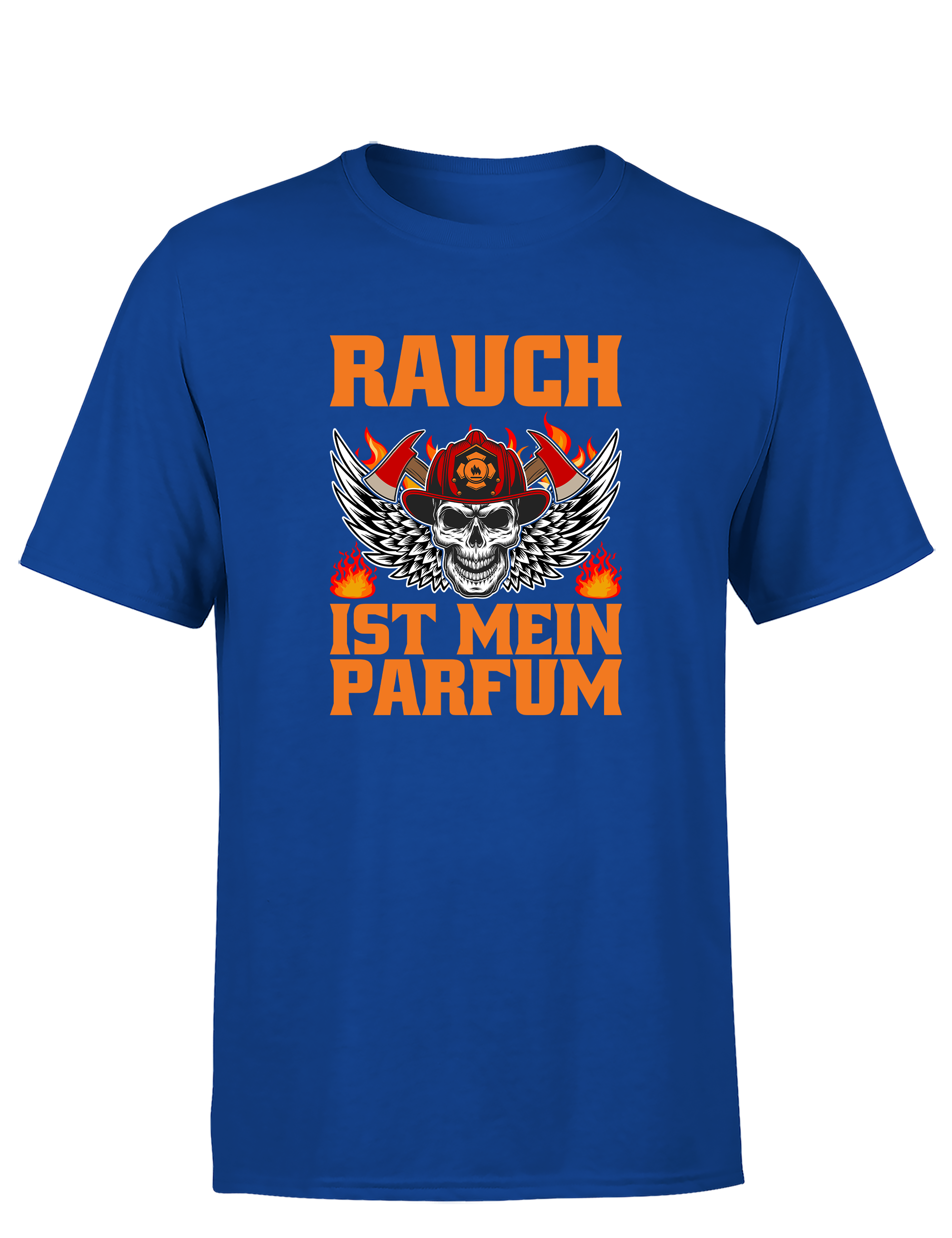 Herren T-Shirt Rauch ist mein Parfum | Lustiges Feuerwehr Shirt mit Totenkopf