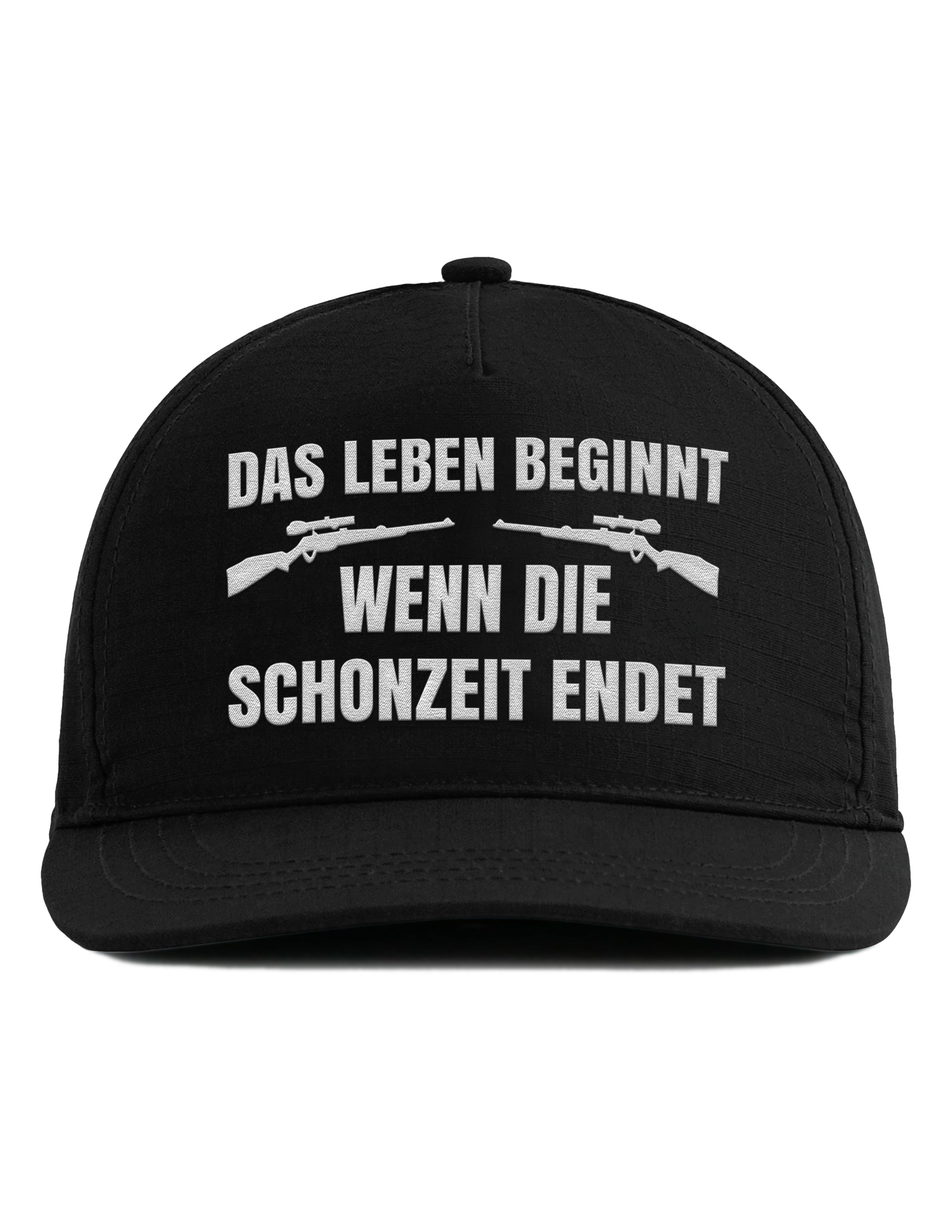 Snapback Cap – Das Leben beginnt wenn die Schonzeit endet – Unisex - Bestickt