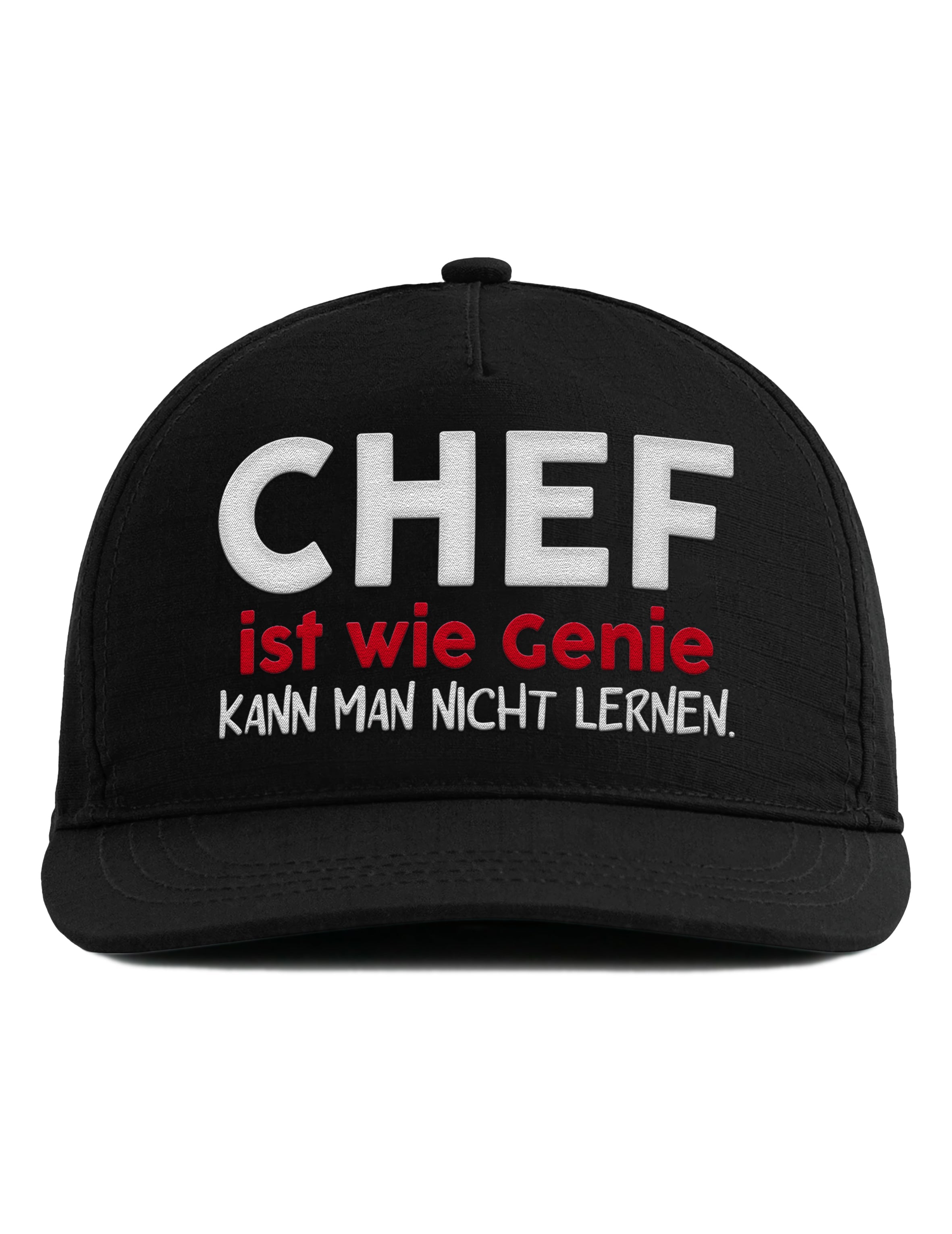 Snapback Cap – Chef ist wie Genie kann man nicht lernen – Unisex Basecap - Bestickt
