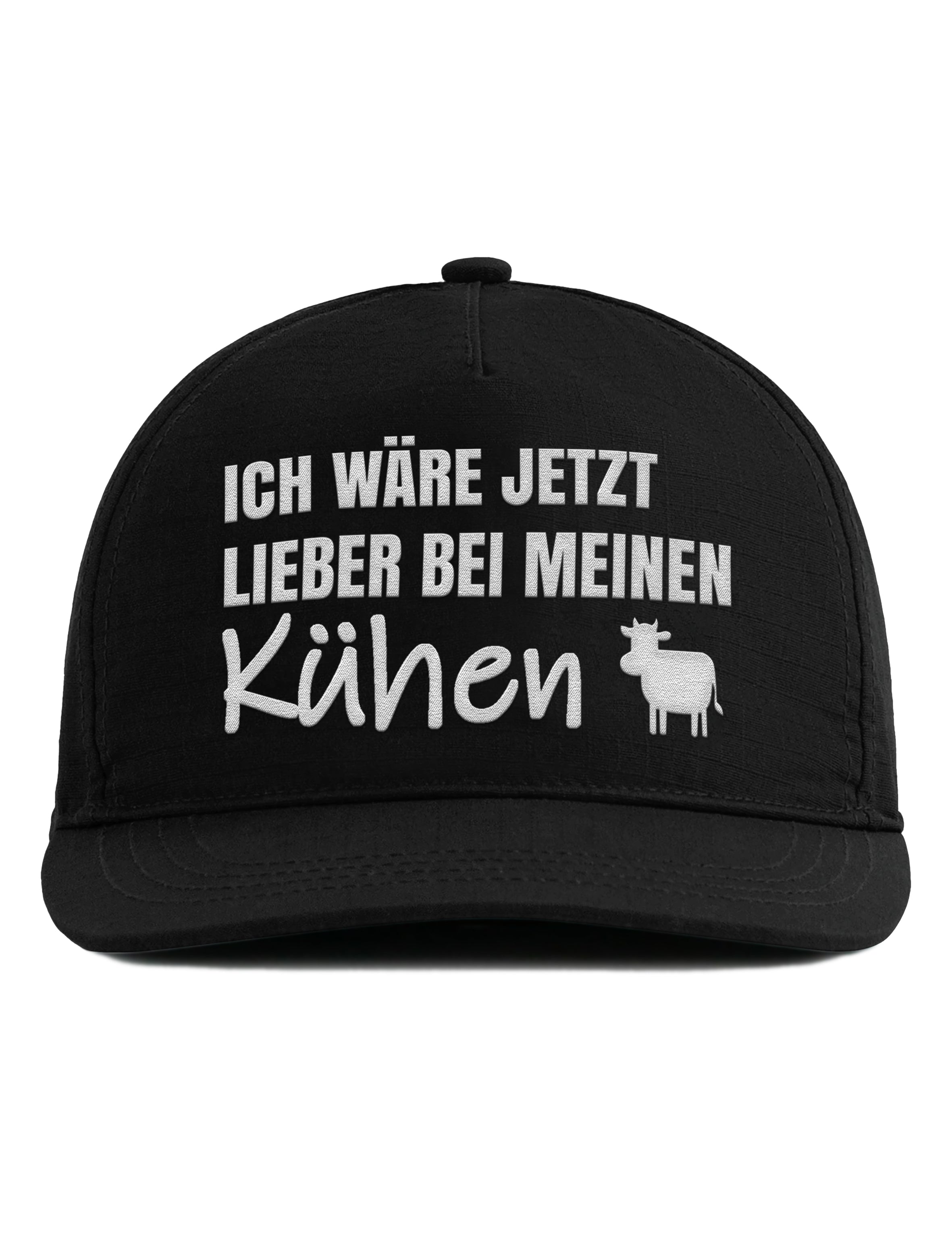 Snapback Cap – Ich wäre jetzt lieber bei meinen Kühen – Bestickt – Unisex Basecap