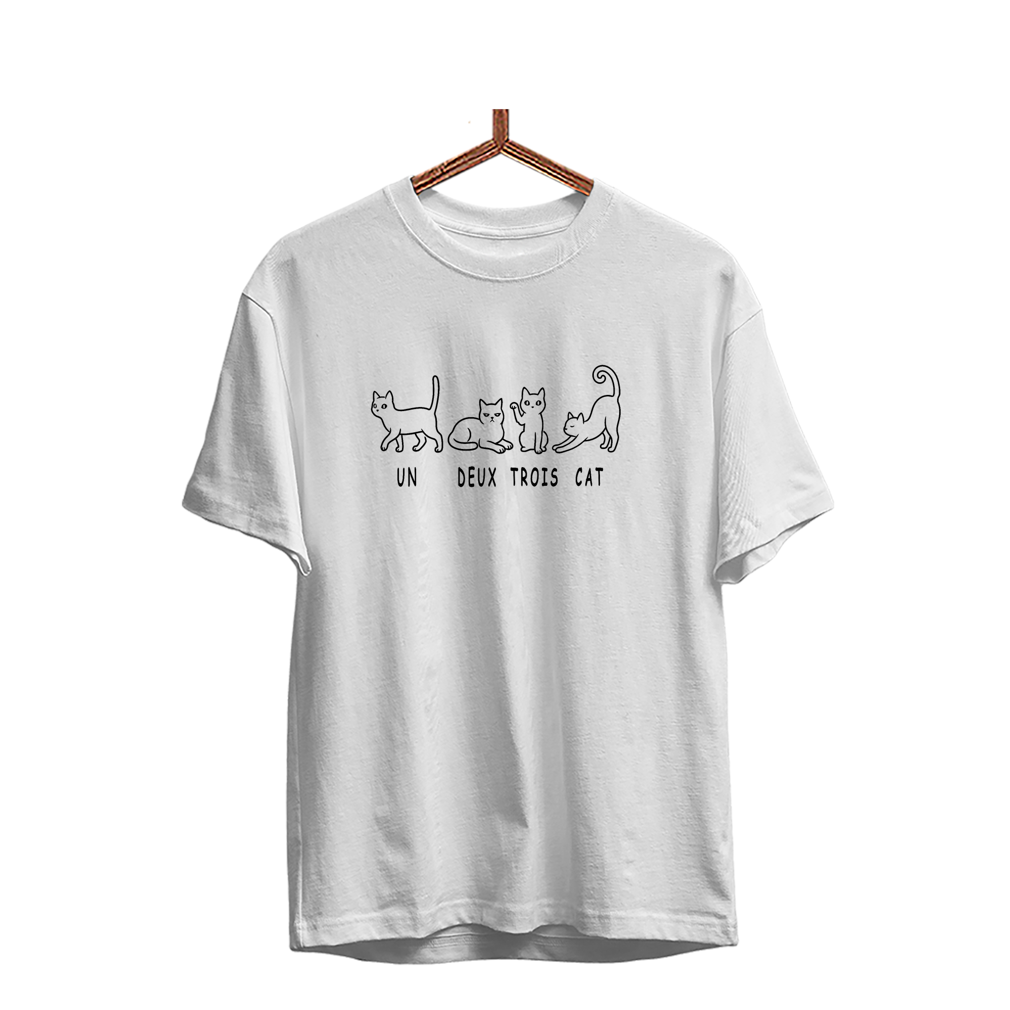 Herren T-Shirt un deux trois cat