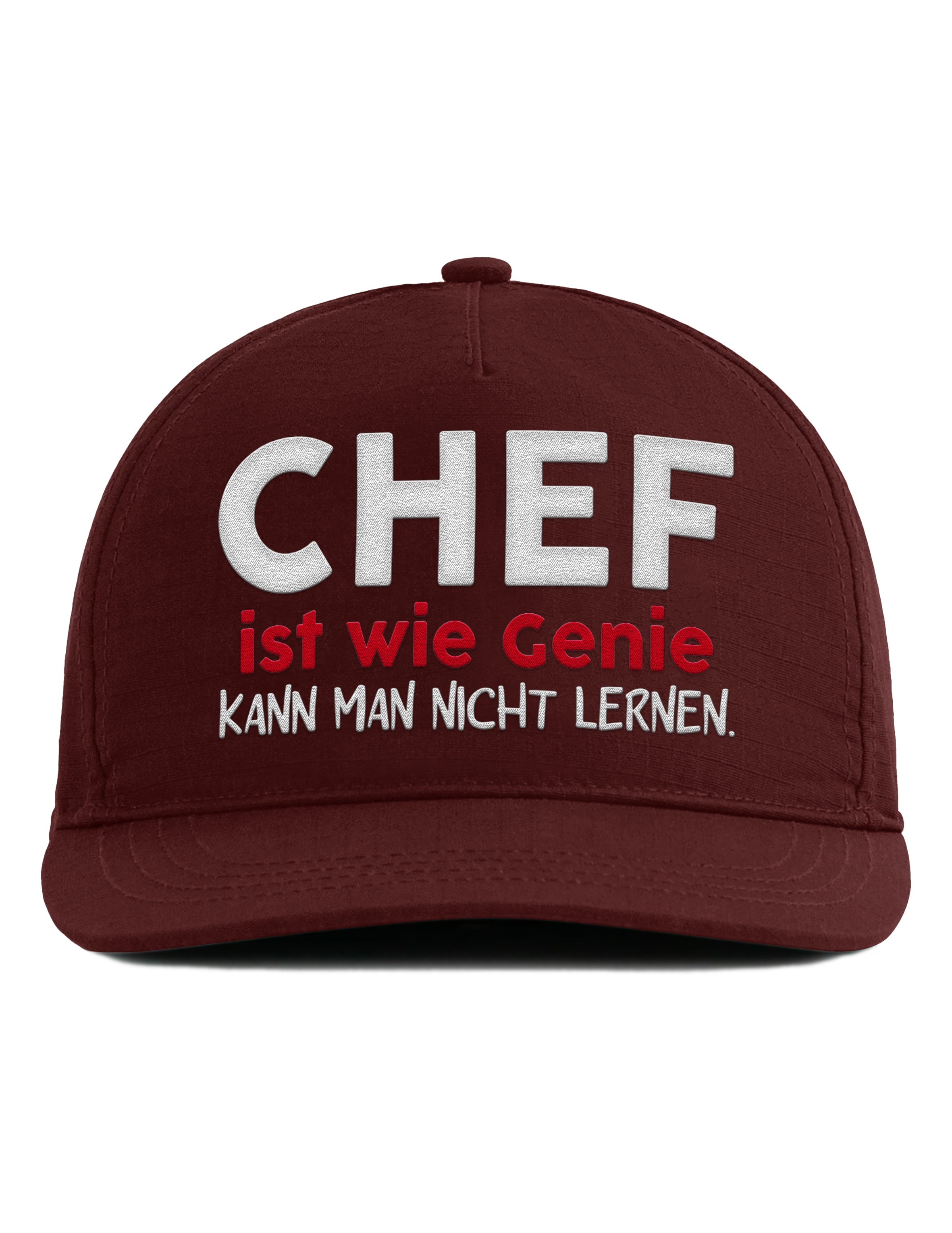 Snapback Cap – Chef ist wie Genie kann man nicht lernen – Unisex Basecap - Bestickt