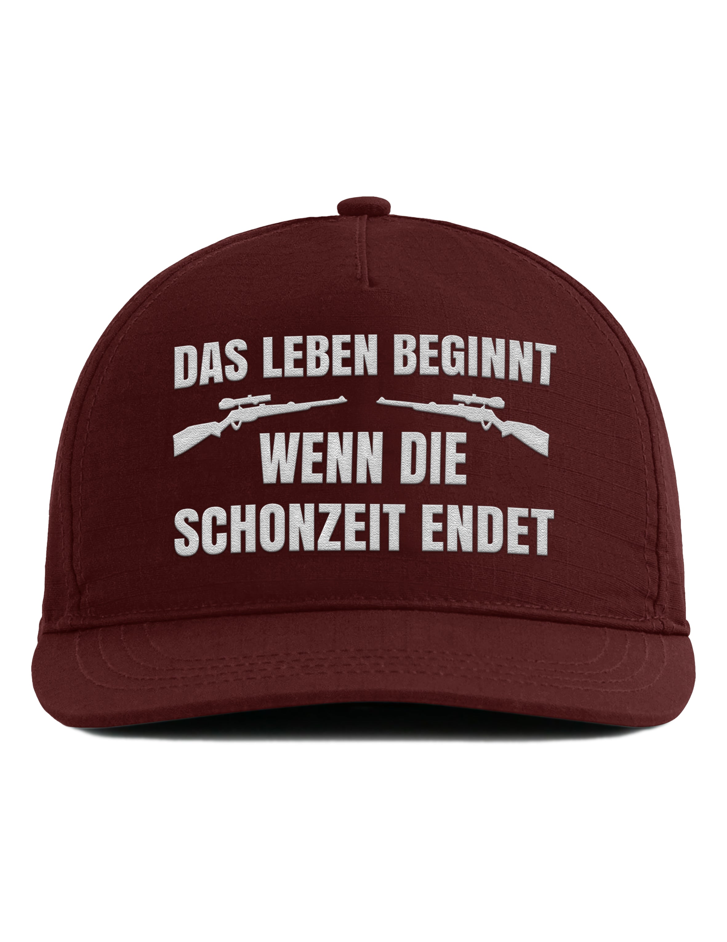 Snapback Cap – Das Leben beginnt wenn die Schonzeit endet – Unisex - Bestickt