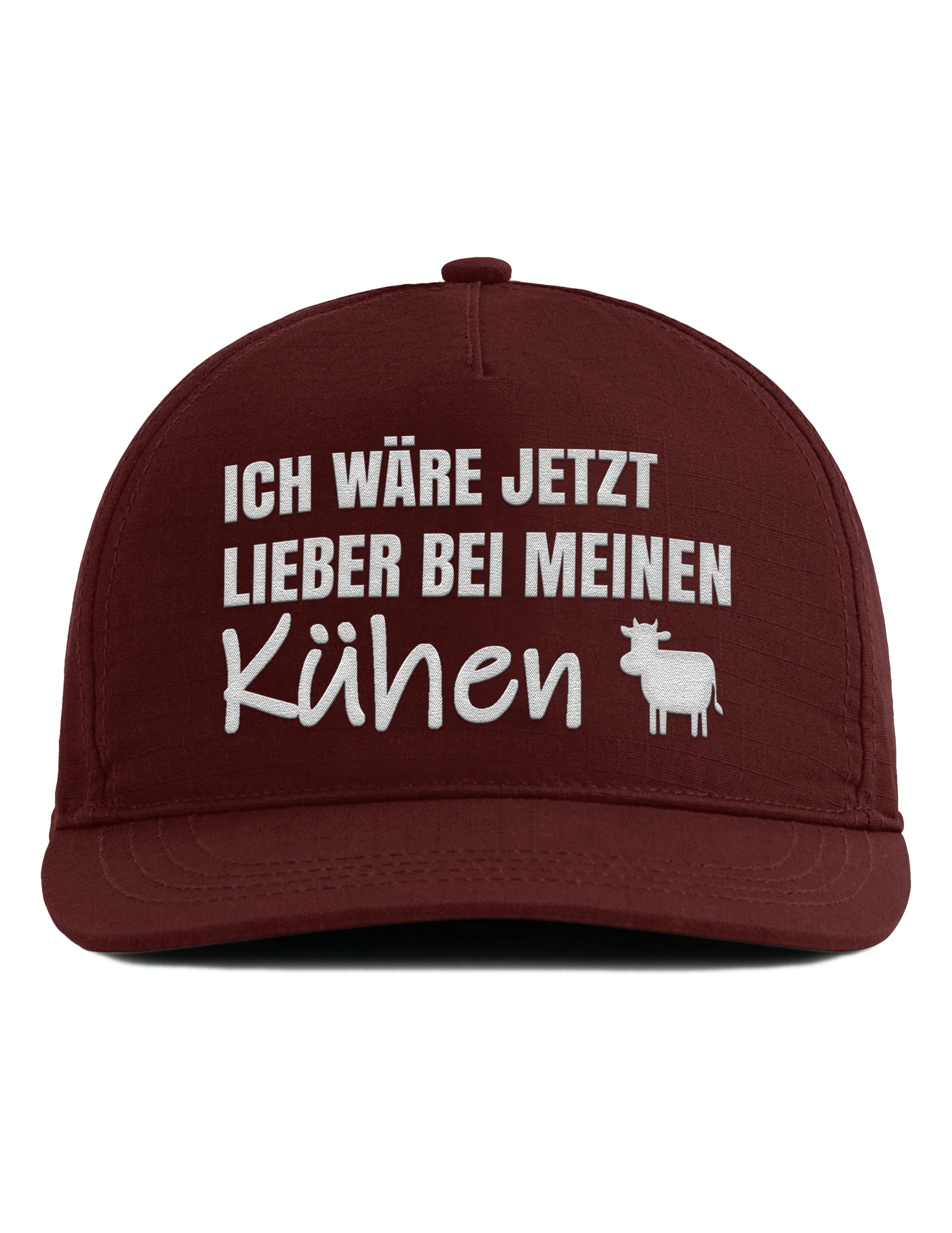 Snapback Cap – Ich wäre jetzt lieber bei meinen Kühen – Bestickt – Unisex Basecap