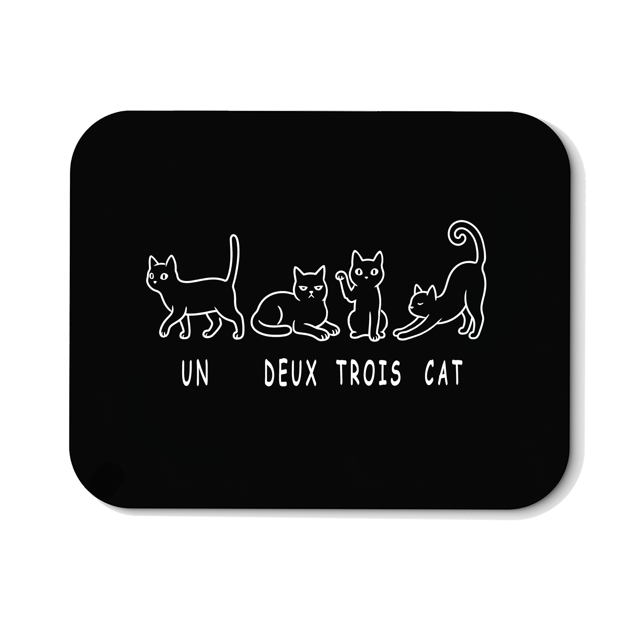 Mousepad un deux trois cat